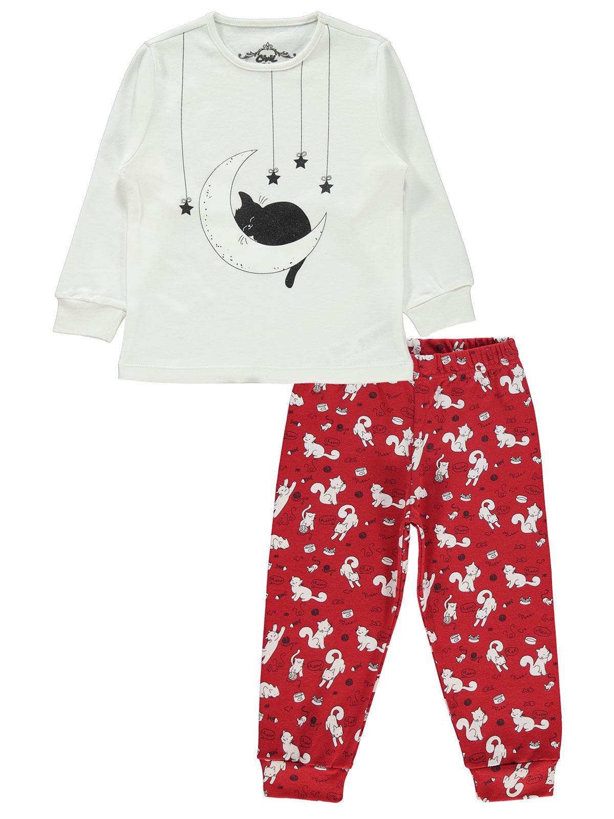 Civil Girls Kız Çocuk Pijama Takımı 2-5 Yaş Beyaz