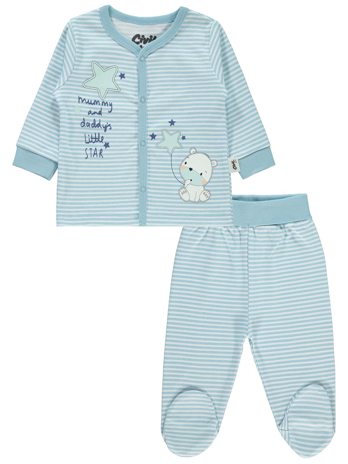 Civil Baby Bebek Pijama Takımı 3-6 Ay Mavi