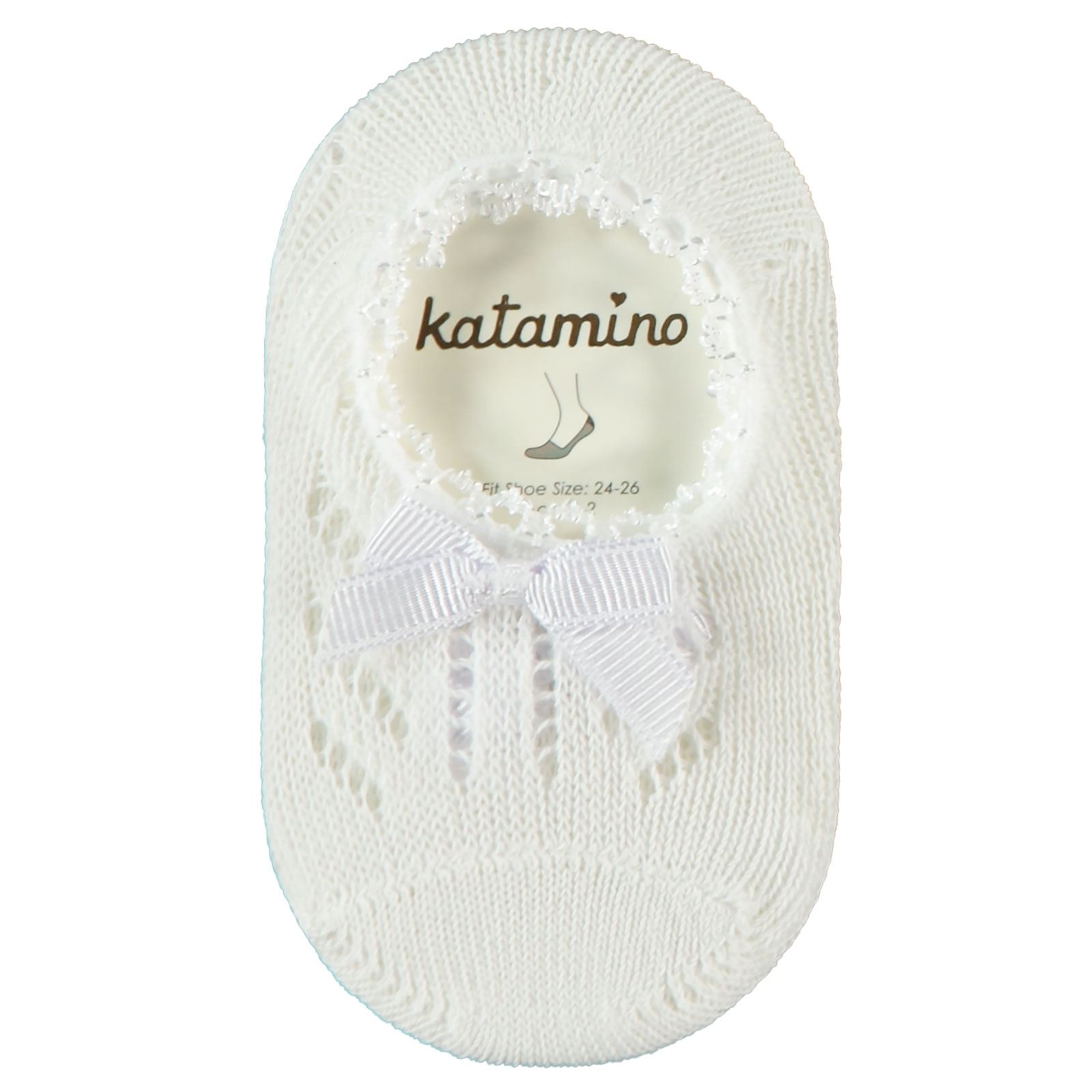 Katamino Kız Çocuk Babet Çorap 1-7 Yaş Beyaz