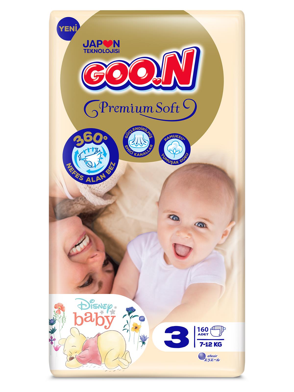 Goon Premium Soft Bebek Bezi 3 Beden Jumbo 160 Adet Aylık Fırsat Paketi