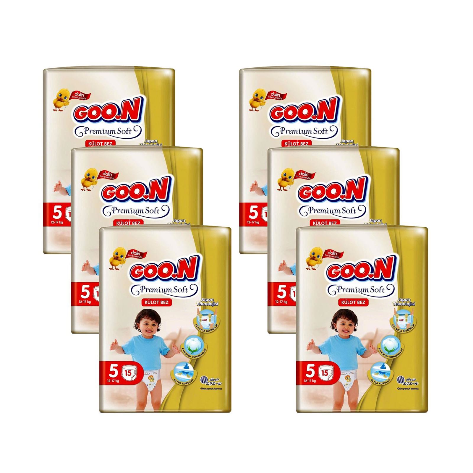 Goon Premium Külot İkiz Bebek Bezi 5 Beden 90 Adet Aylık Fırsat Paketi
