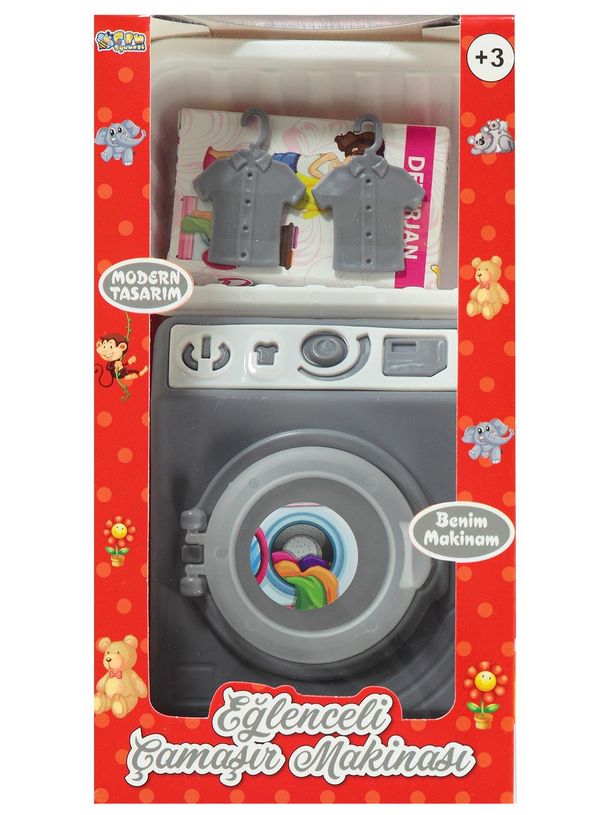 Can Oyuncak Kutulu Çamaşır Makinası Set Gri
