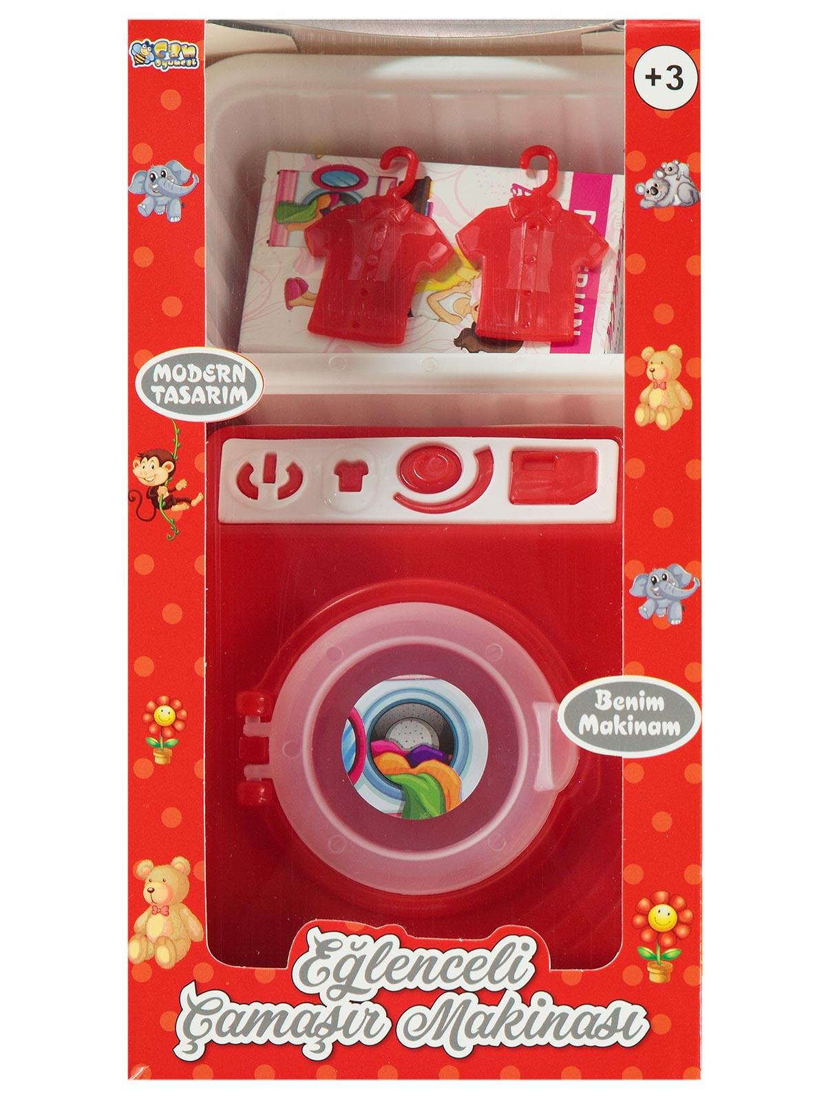 Can Oyuncak Kutulu Çamaşır Makinası Set Kırmızı