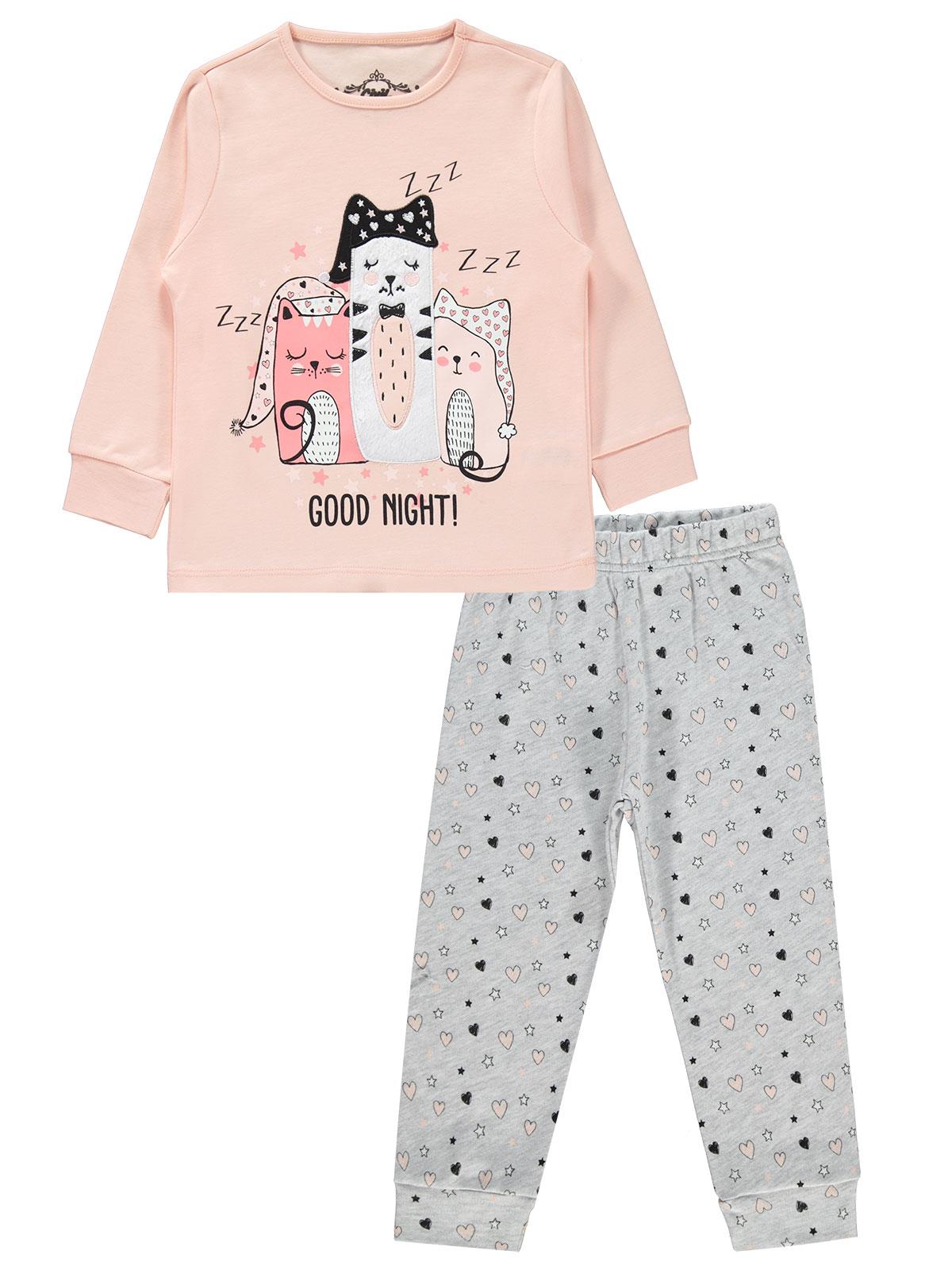 Civil girls Kız Çocuk Pijama Takım 2-5 Yaş Gri
