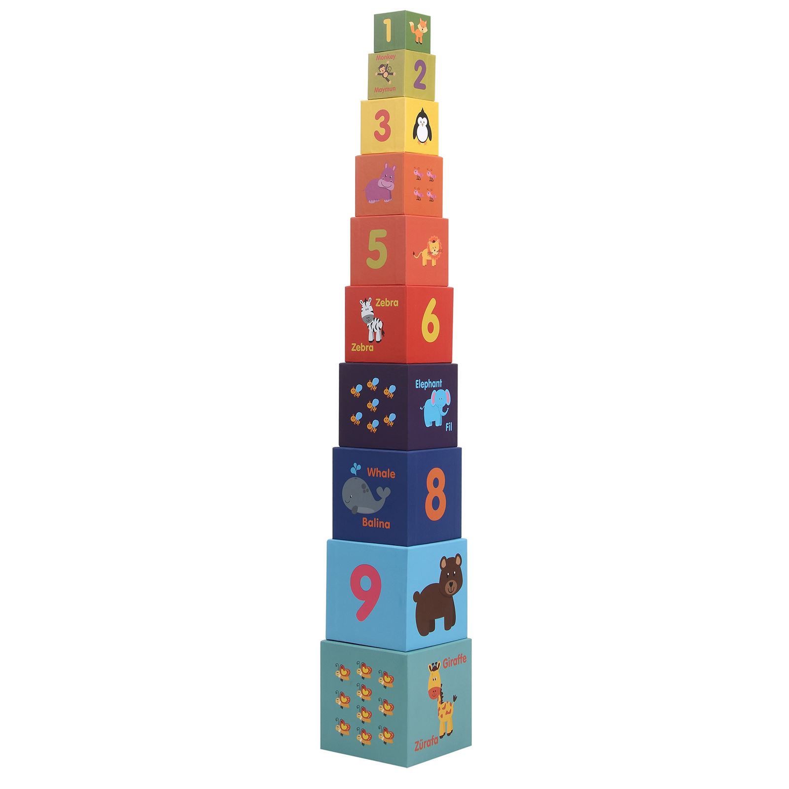 Rossie Kule Oyunu 10'lu İçiçe Eğitici Küpler 95 cm
