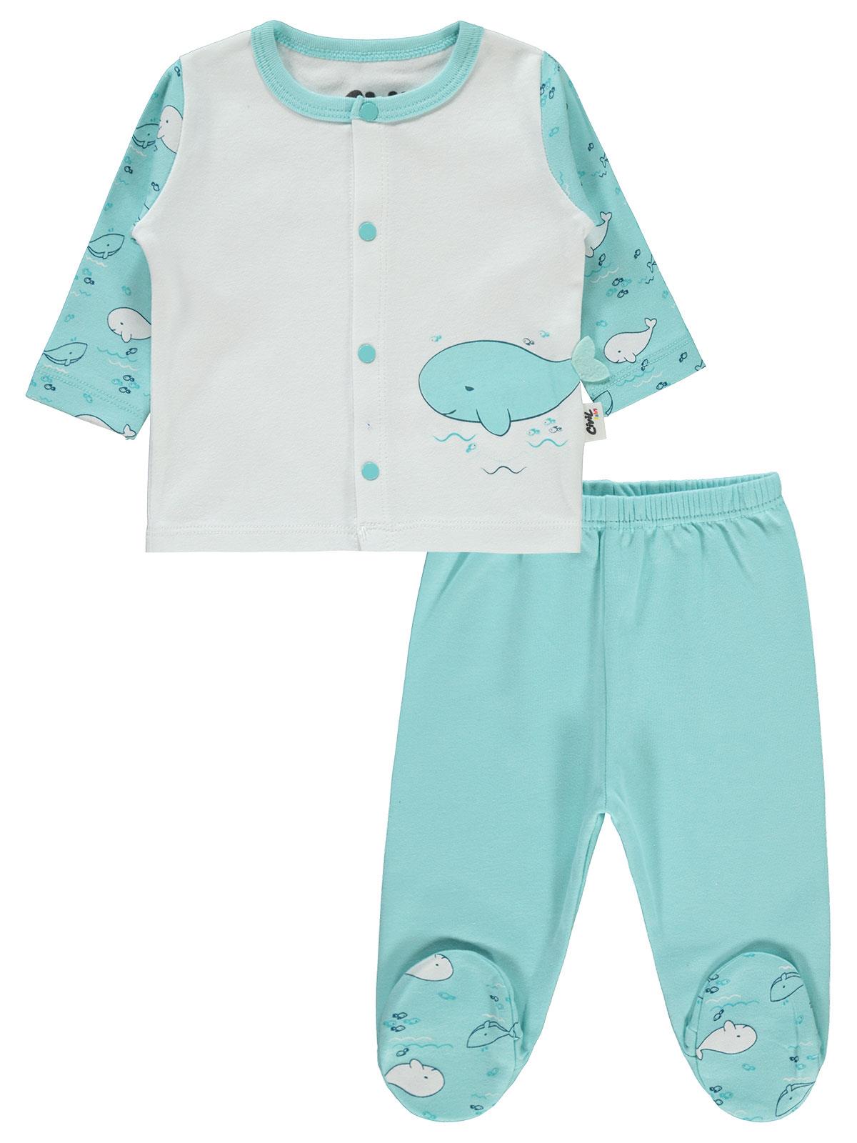 Civil Baby Erkek Bebek Pijama Takımı 1-6 Ay Mint Yeşili