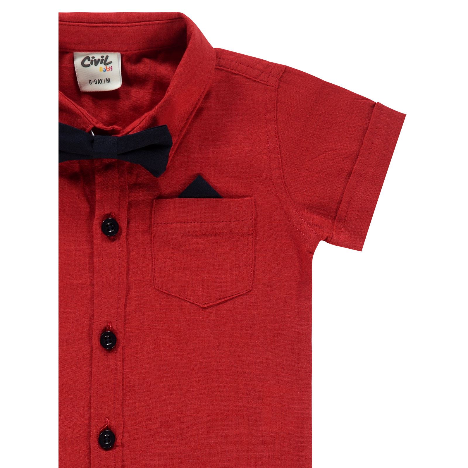Civil Baby Erkek Bebek Papyonlu Gömlek 6-18 Ay Kırmızı