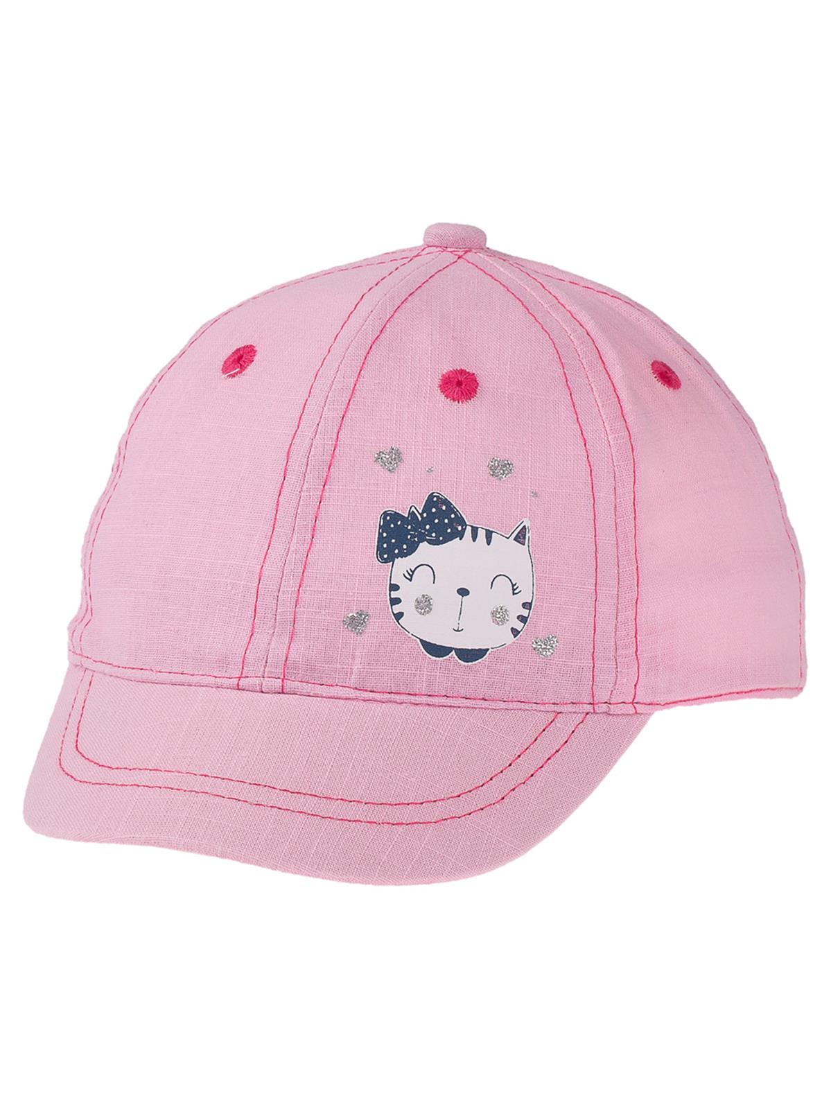 Kitti Kız Bebek Kep Şapka 0-18 Ay Pembe
