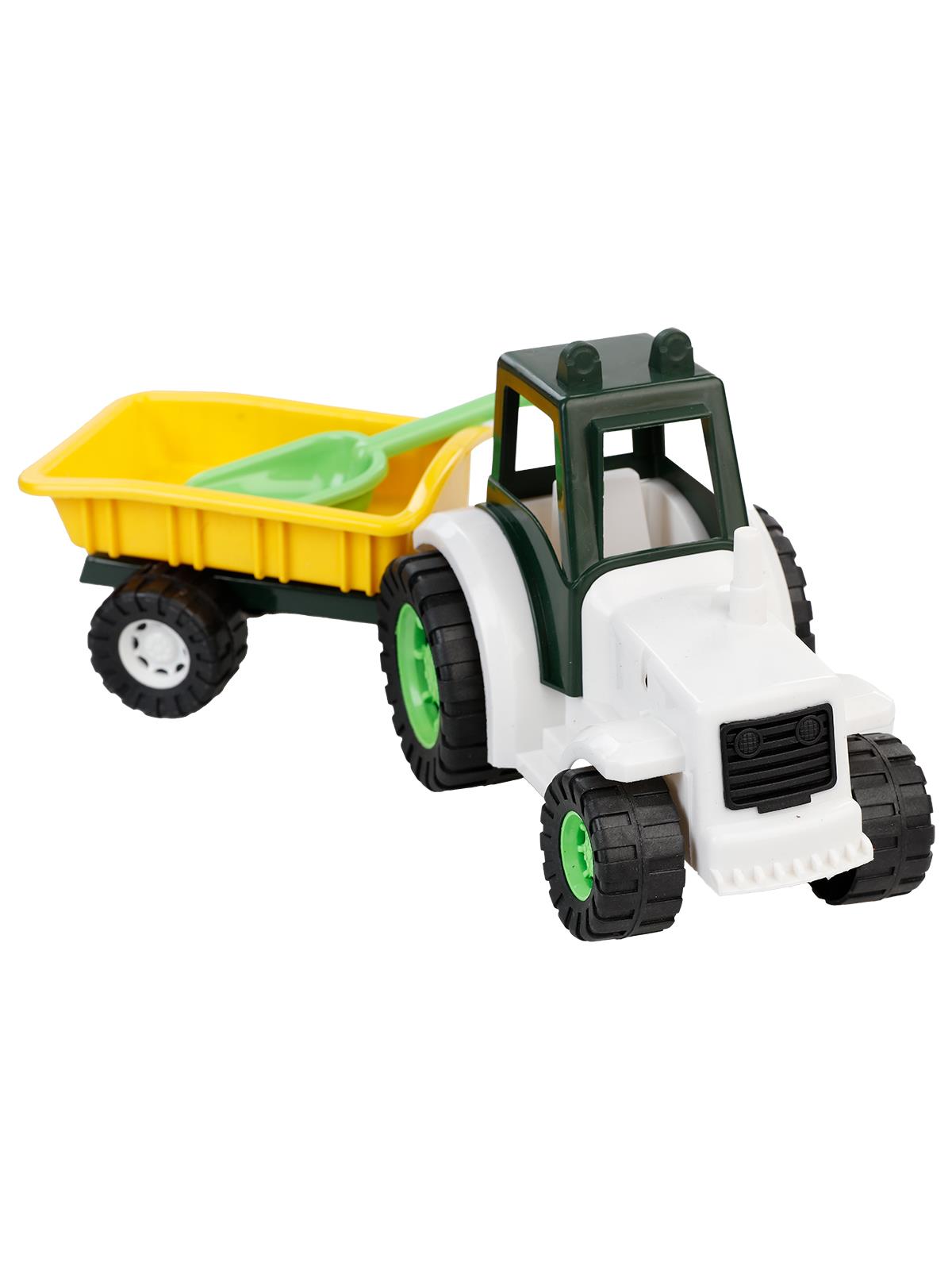 Can Oyuncak Fileli Römorklu Traktör 3+ Yaş Beyaz