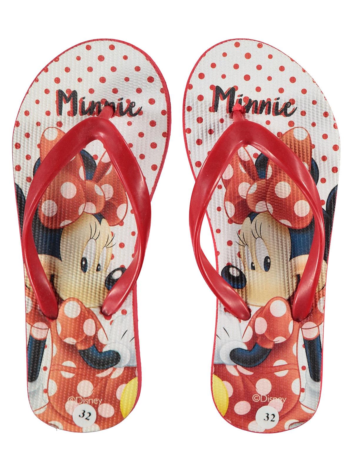 Minnie Mouse Kız Çocuk Terlik 30-35 Numara  Kırmızı