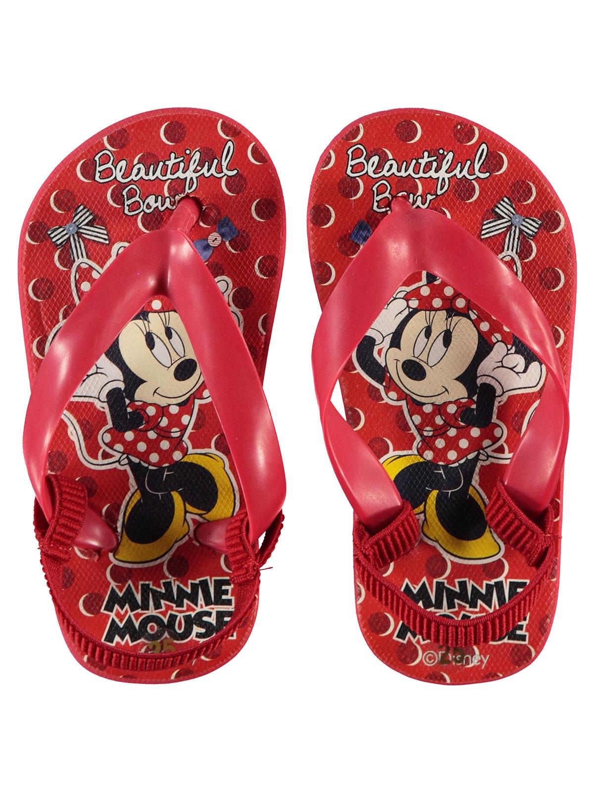 Minnie Mouse Kız Çocuk Terlik 25-30 Numara Kırmızı