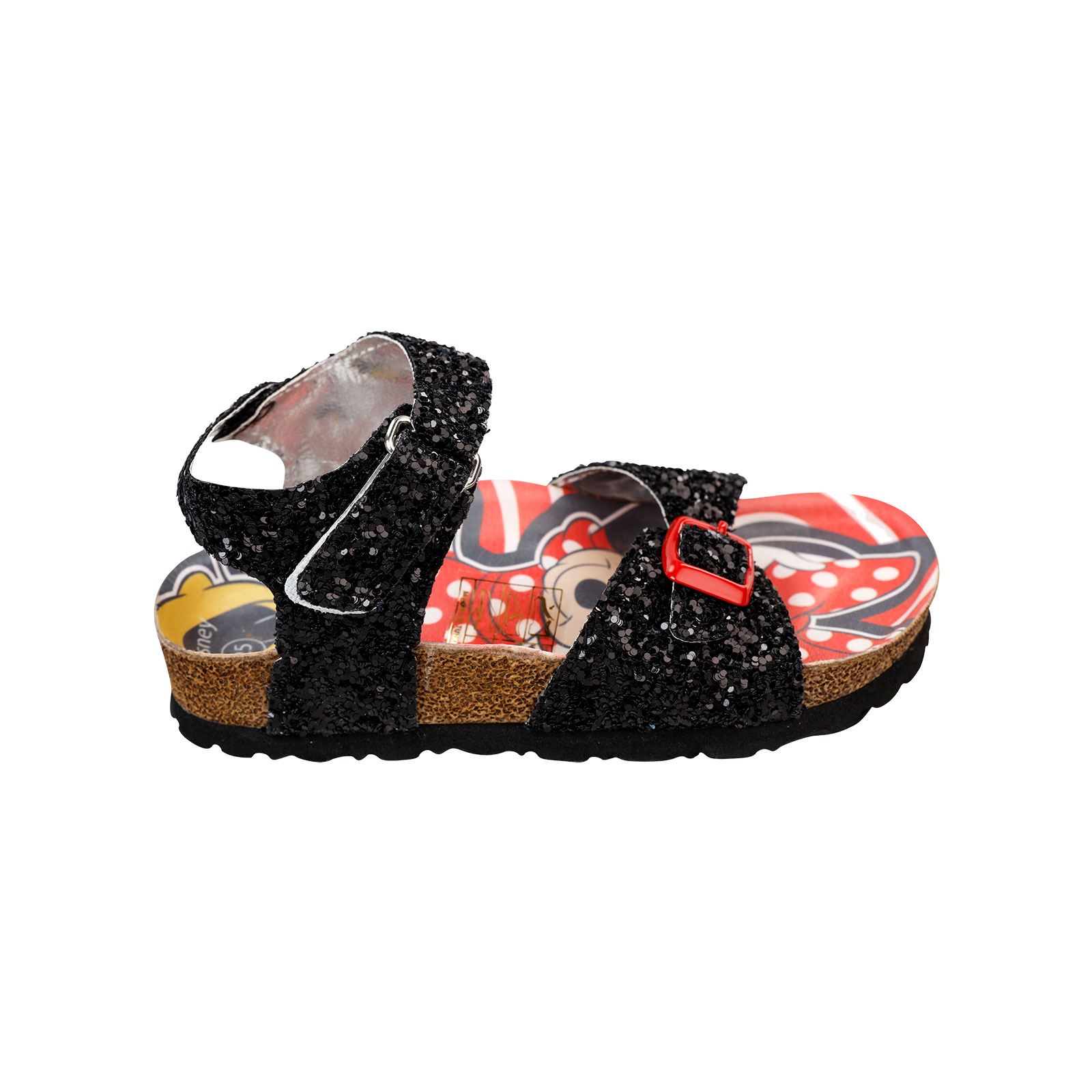 Minnie Mouse Kız Çocuk Simli Sandalet 25-30 Numara  Siyah