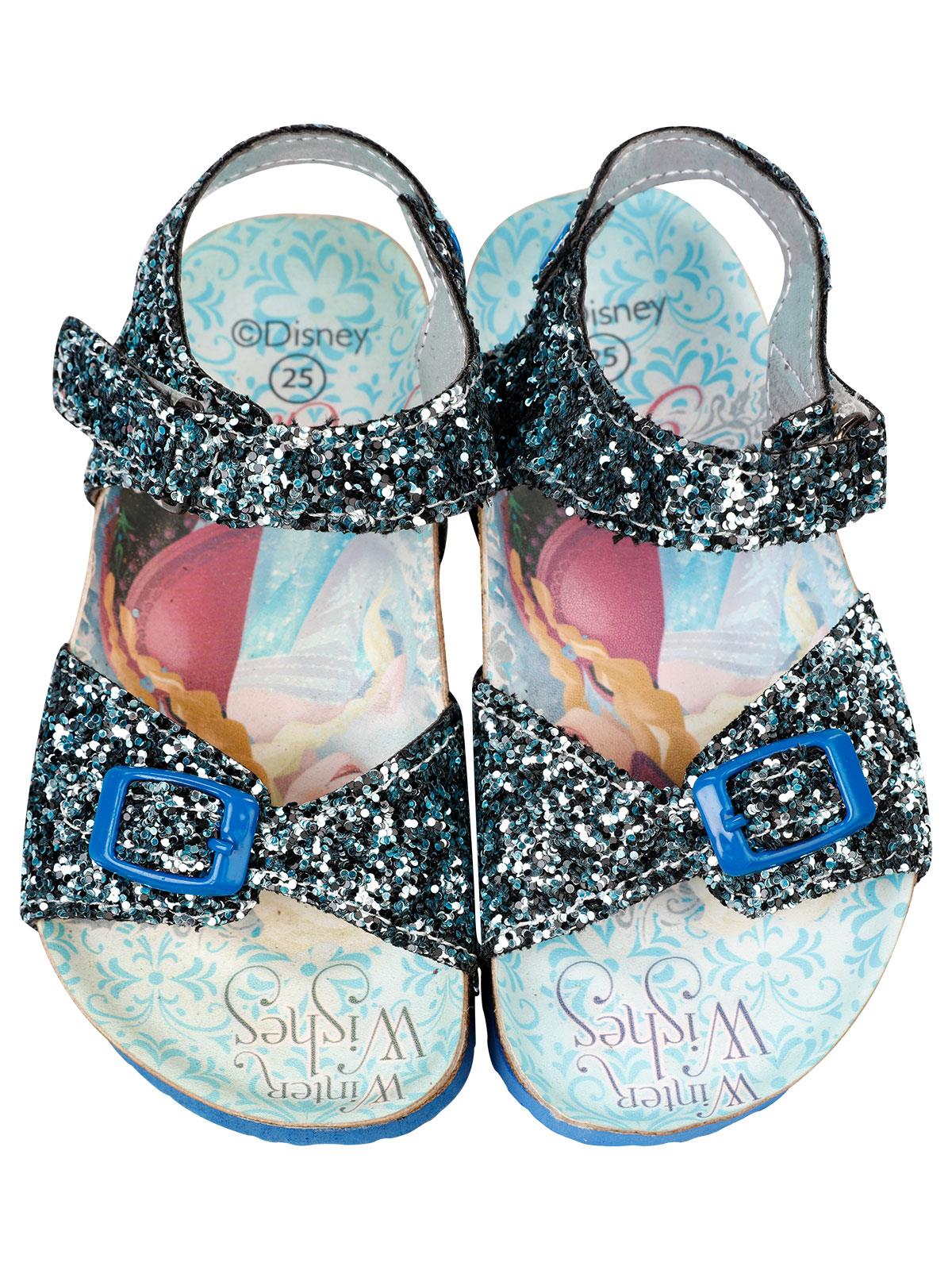 Frozen Kız Çocuk Simli Sandalet 25-30 Numara Mavi