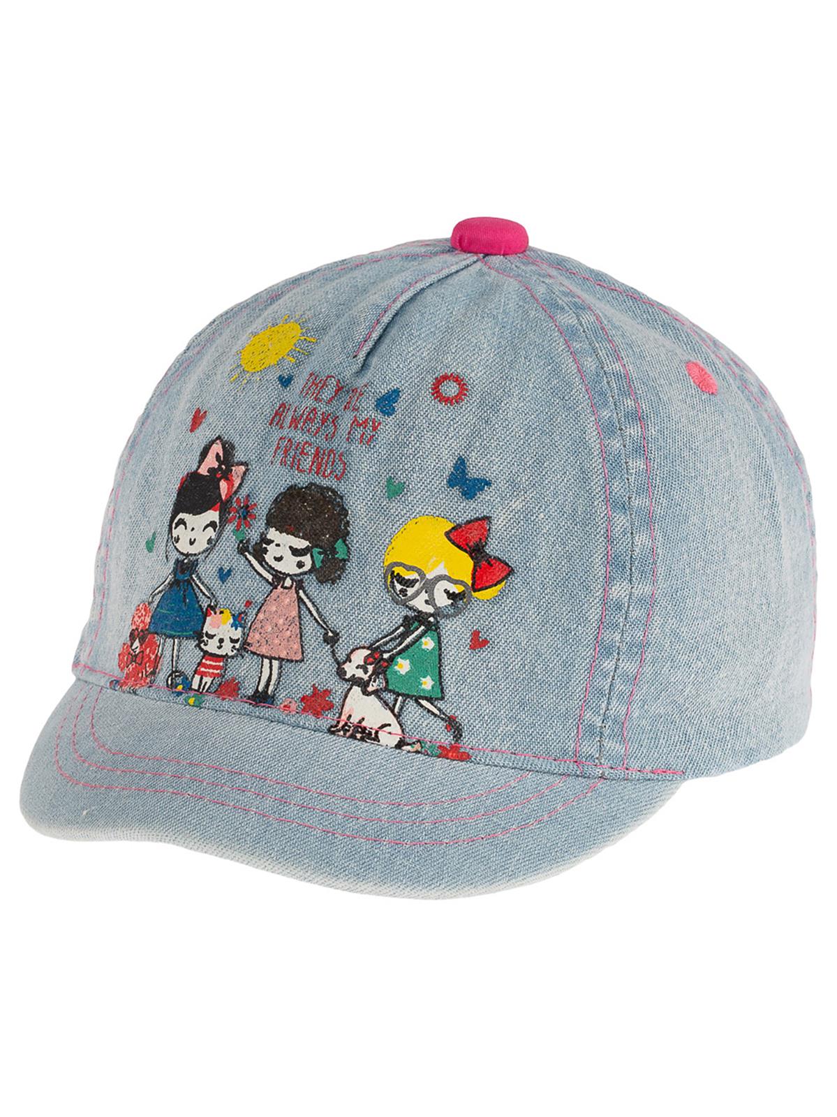 Kitti Kız Bebek Kep Şapka 0-18 Ay Açık Mavi