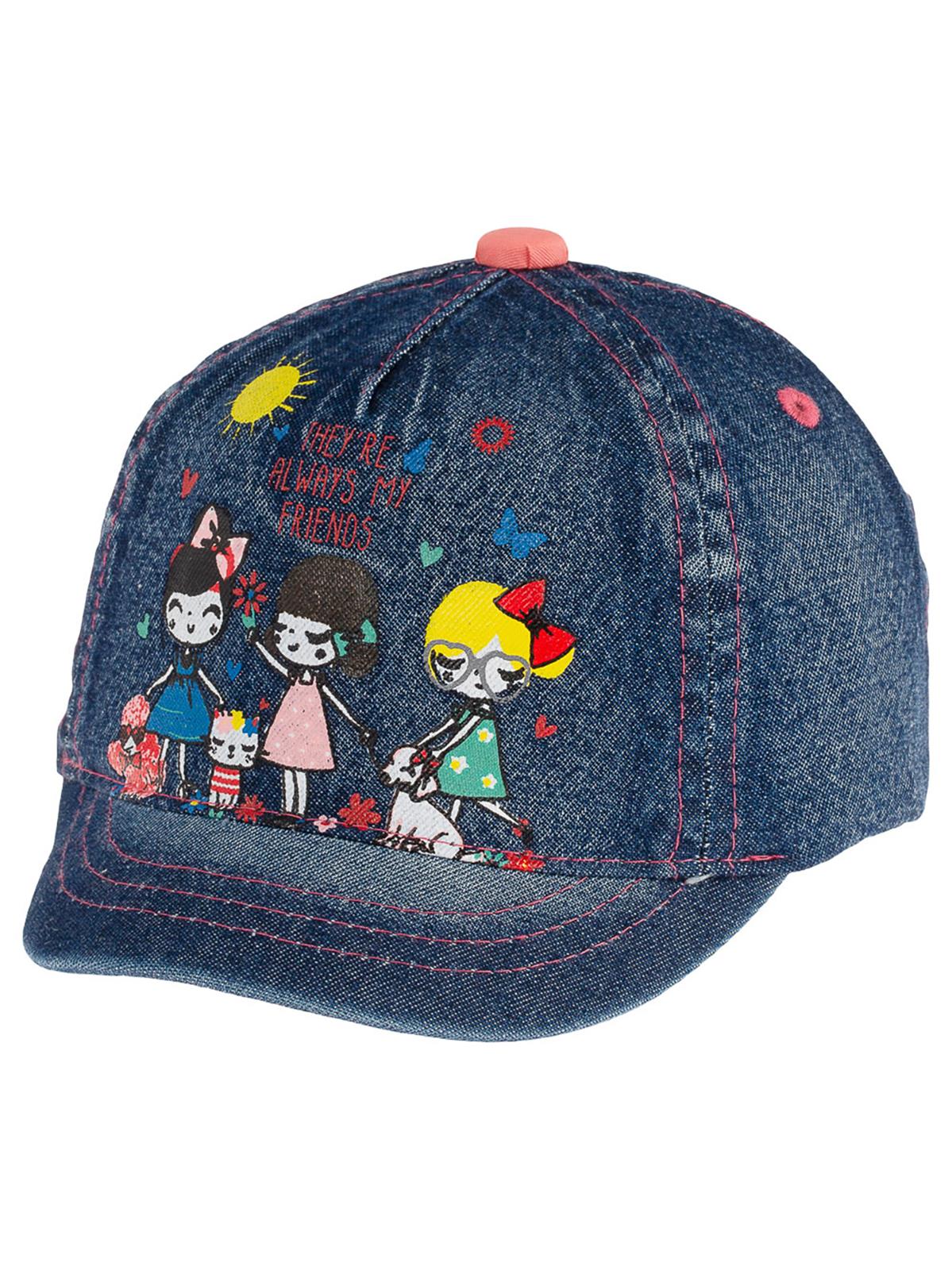 Kitti Kız Bebek Kep Şapka 0-18 Ay Koyu Mavi