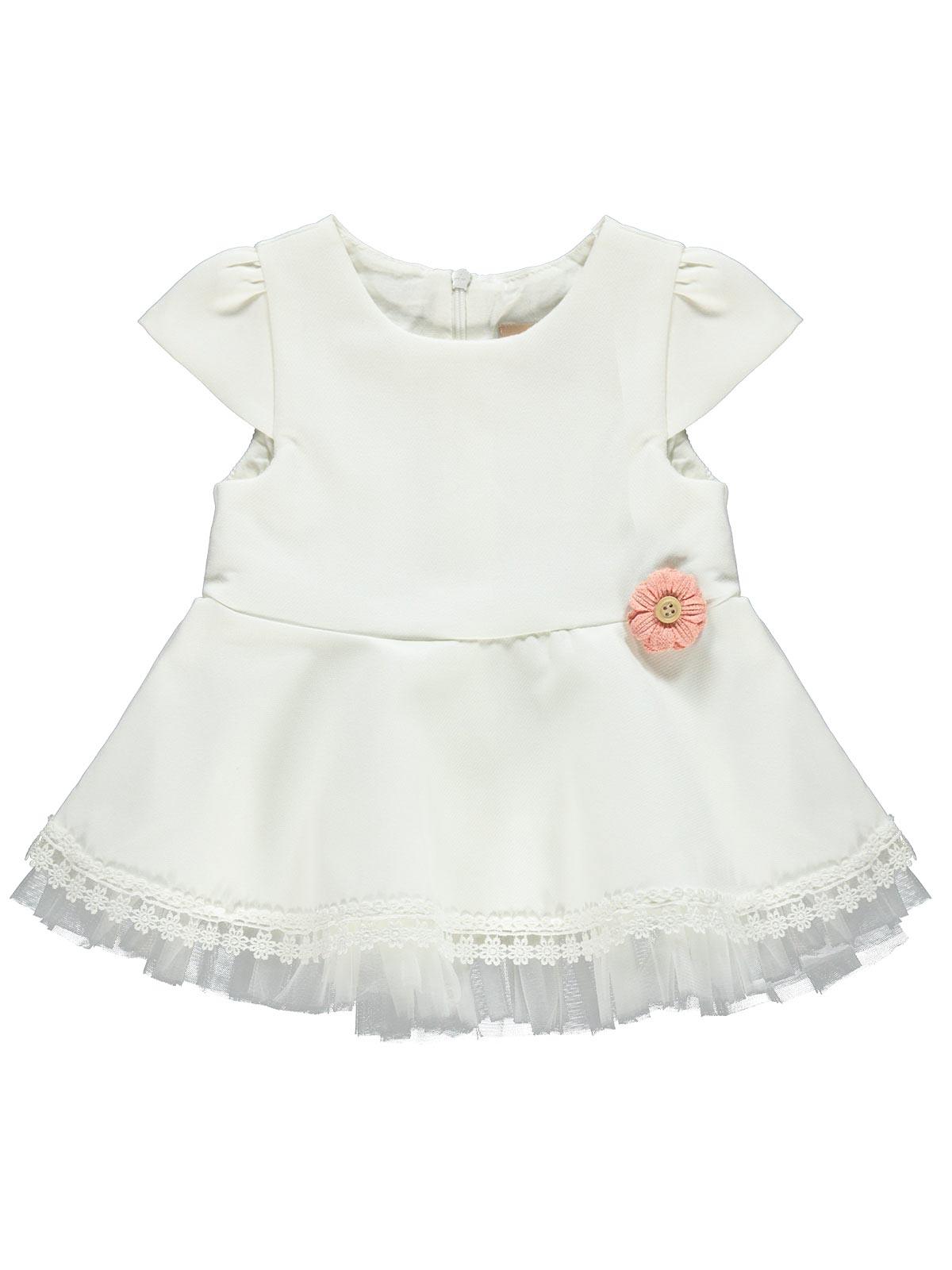 Wecan Kız Bebek Elbise 6-18 Ay Ekru
