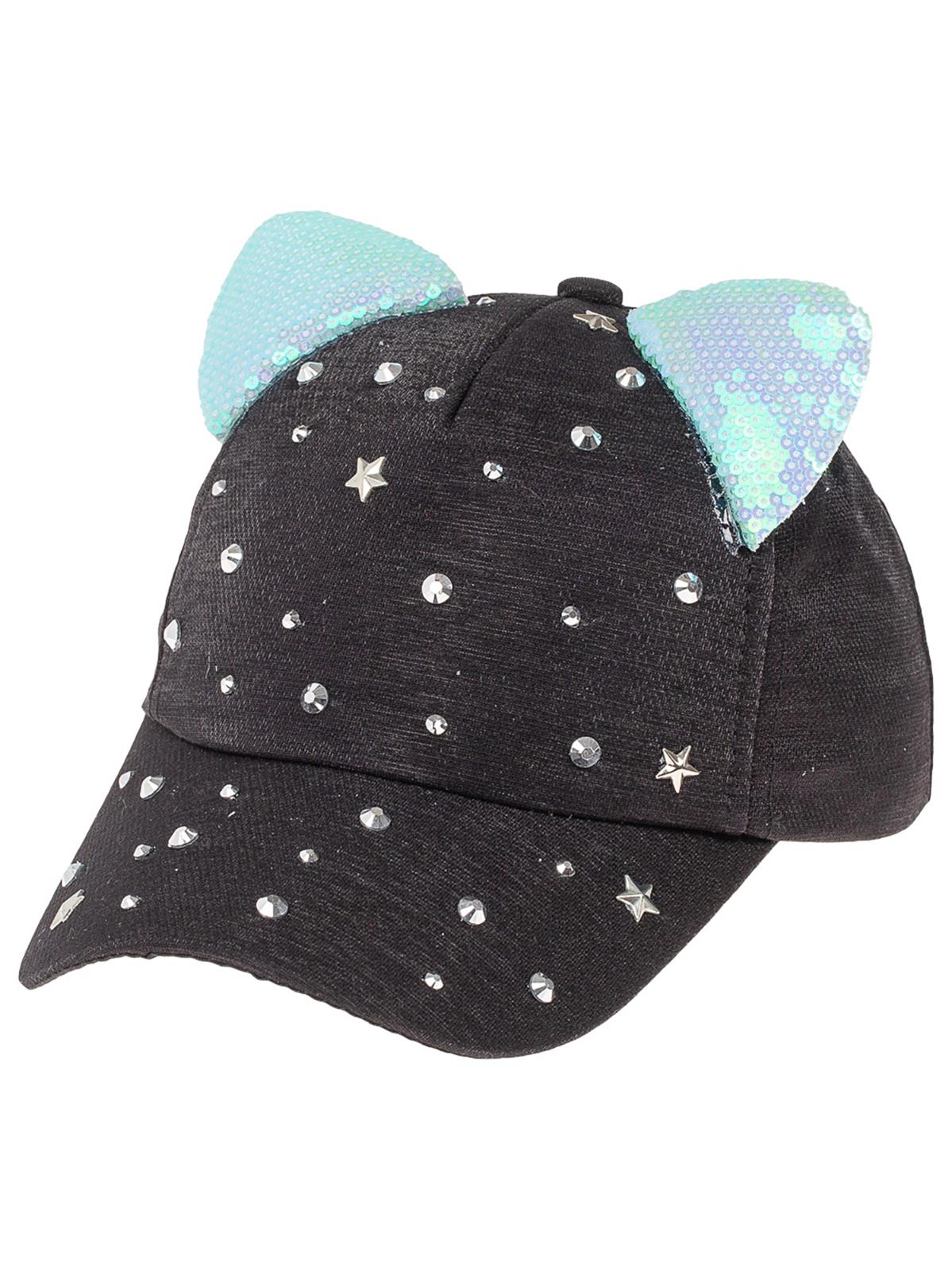 Kitti Kız Çocuk Kep Şapka 4-9 Yaş Siyah