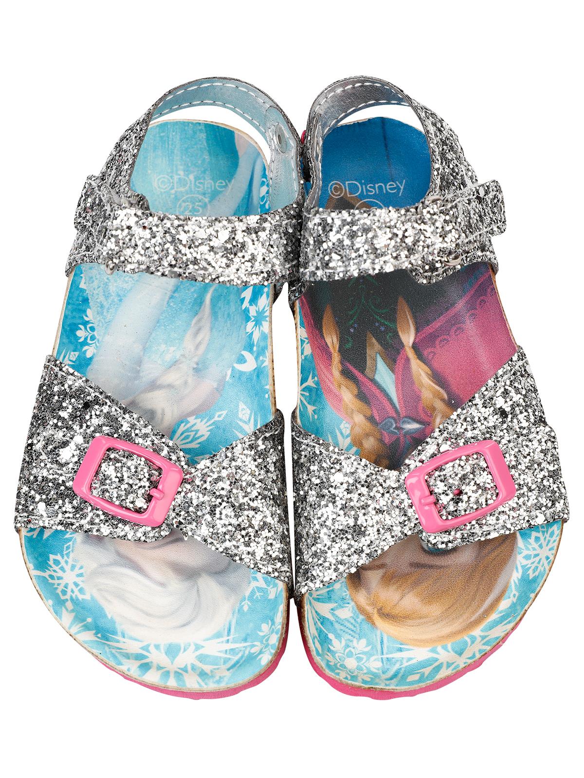 Frozen Kız Çocuk Simli Sandalet 25-30 Numara Gri