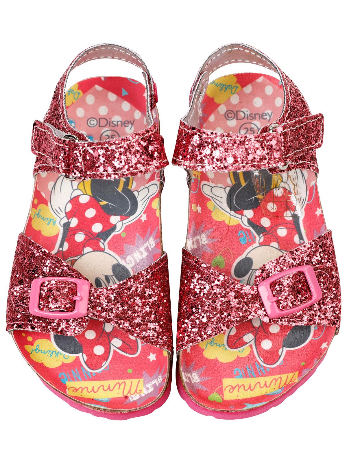 Minnie Mouse Kız Çocuk  Simli Sandalet 25-30 Numara Pembe