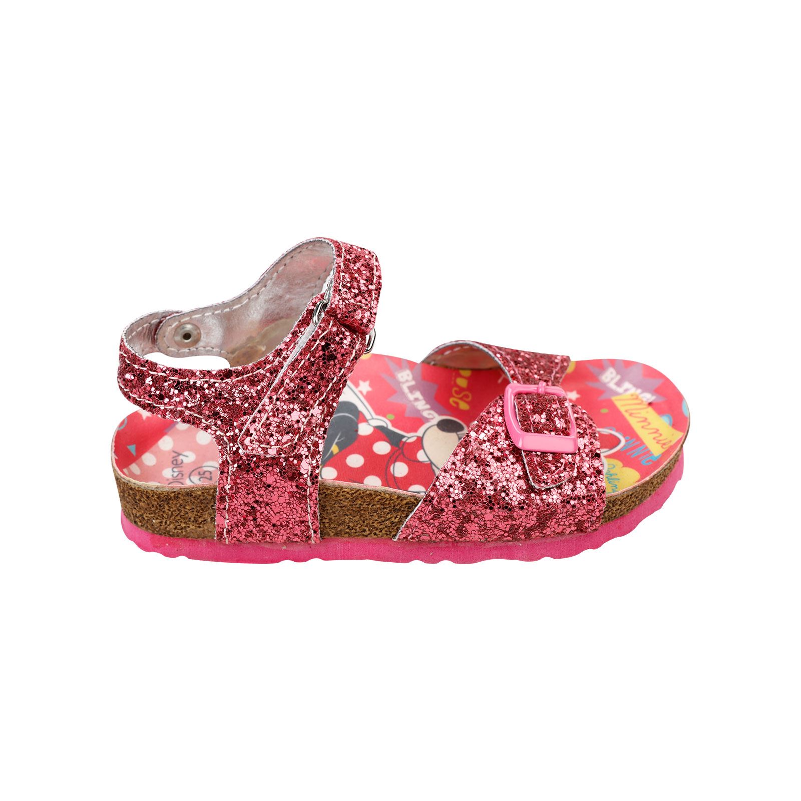 Minnie Mouse Kız Çocuk  Simli Sandalet 25-30 Numara Pembe