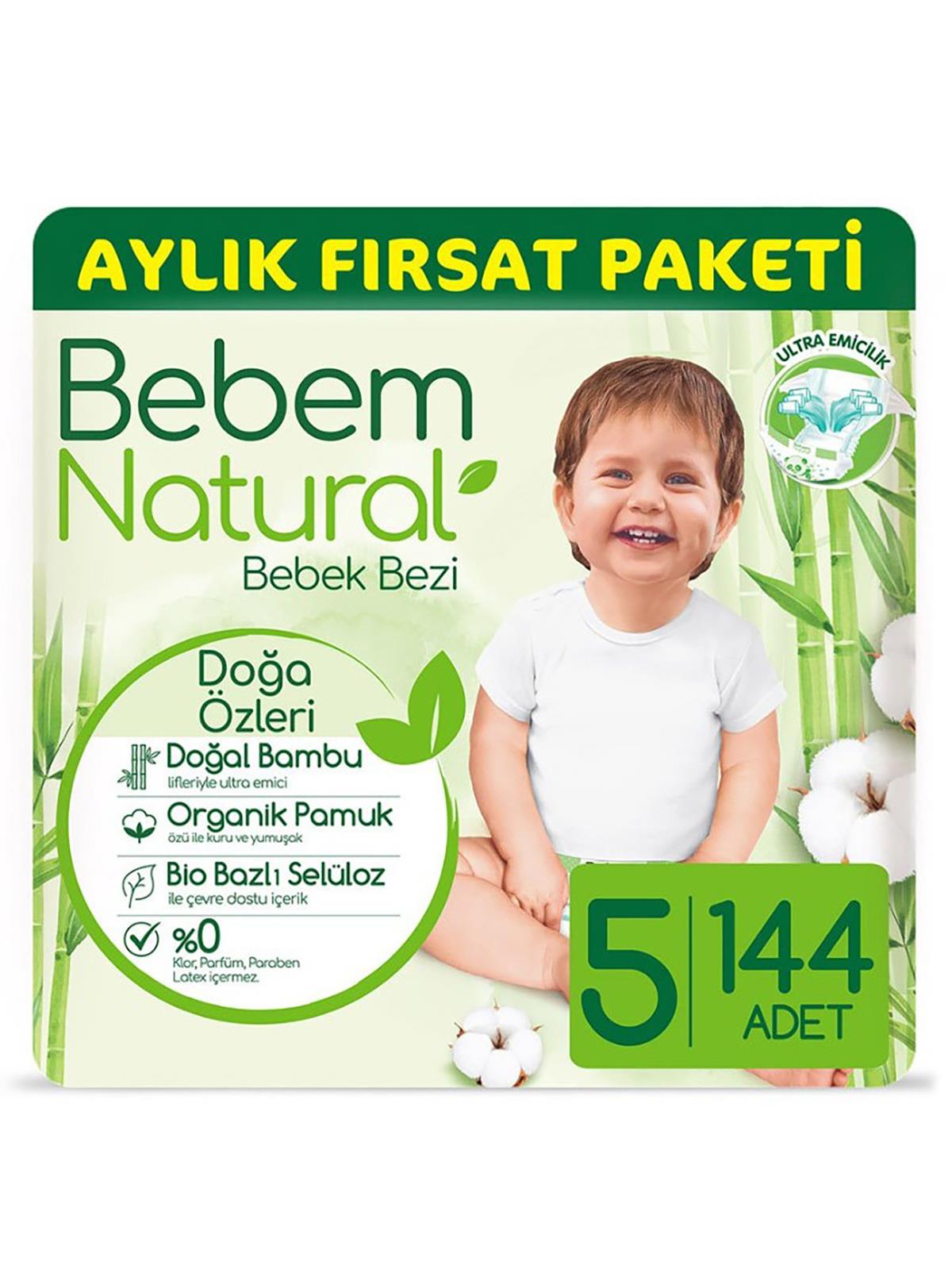 Bebem Natural Bebek Bezi Jumbo 5 Numara Junior 144 Adet