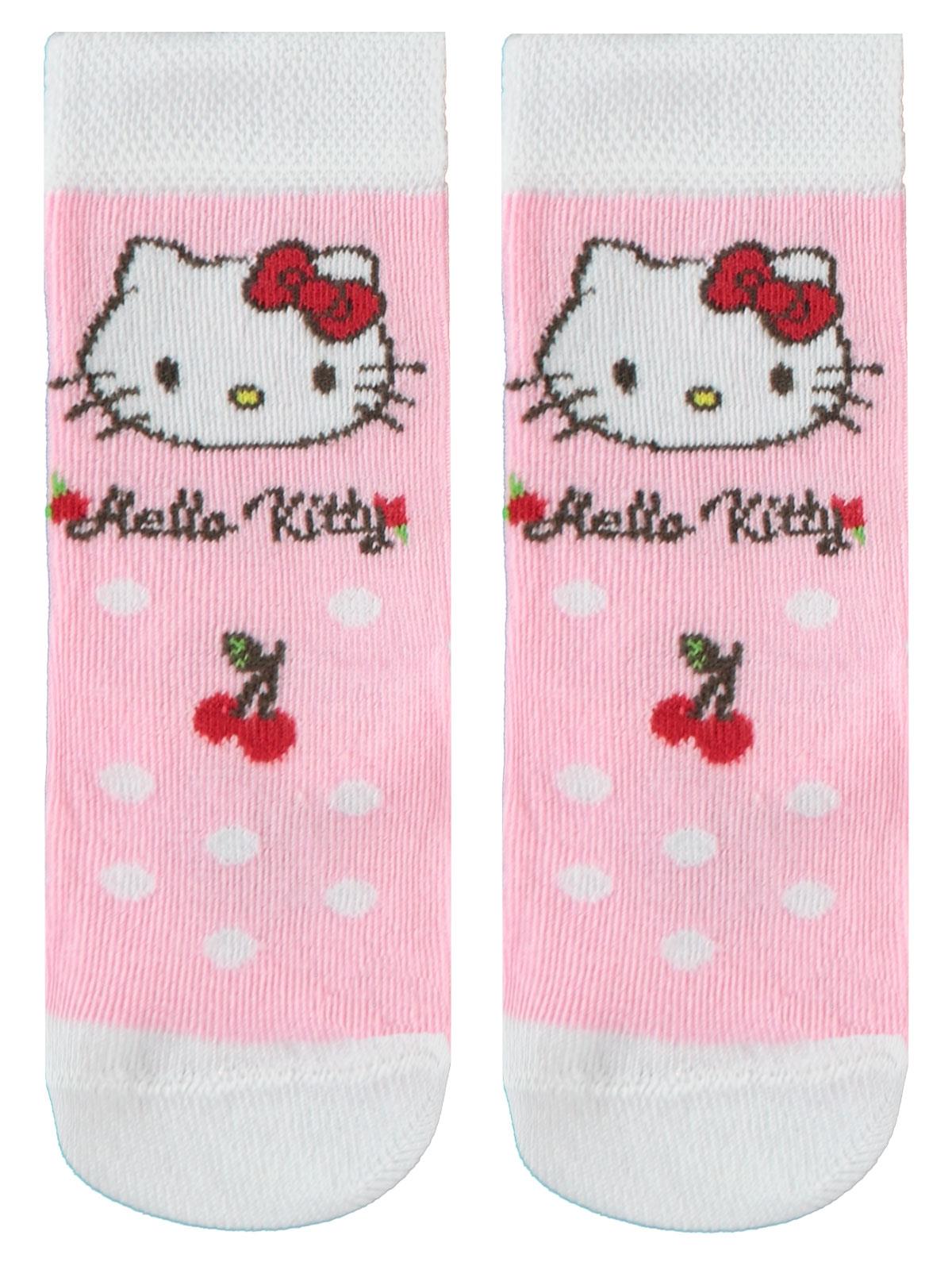 Hello Kitty Kız Bebek Çorap 0-3 Yaş Beyaz