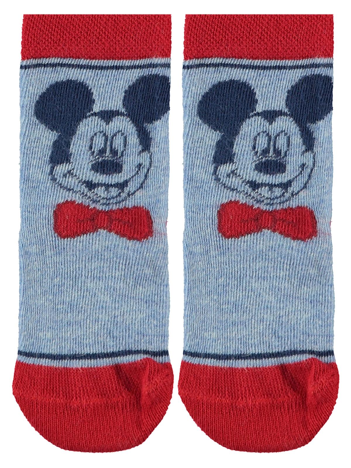 Mickey Mouse Erkek Çocuk Babet Çorap 0-3 Yaş Kırmızı