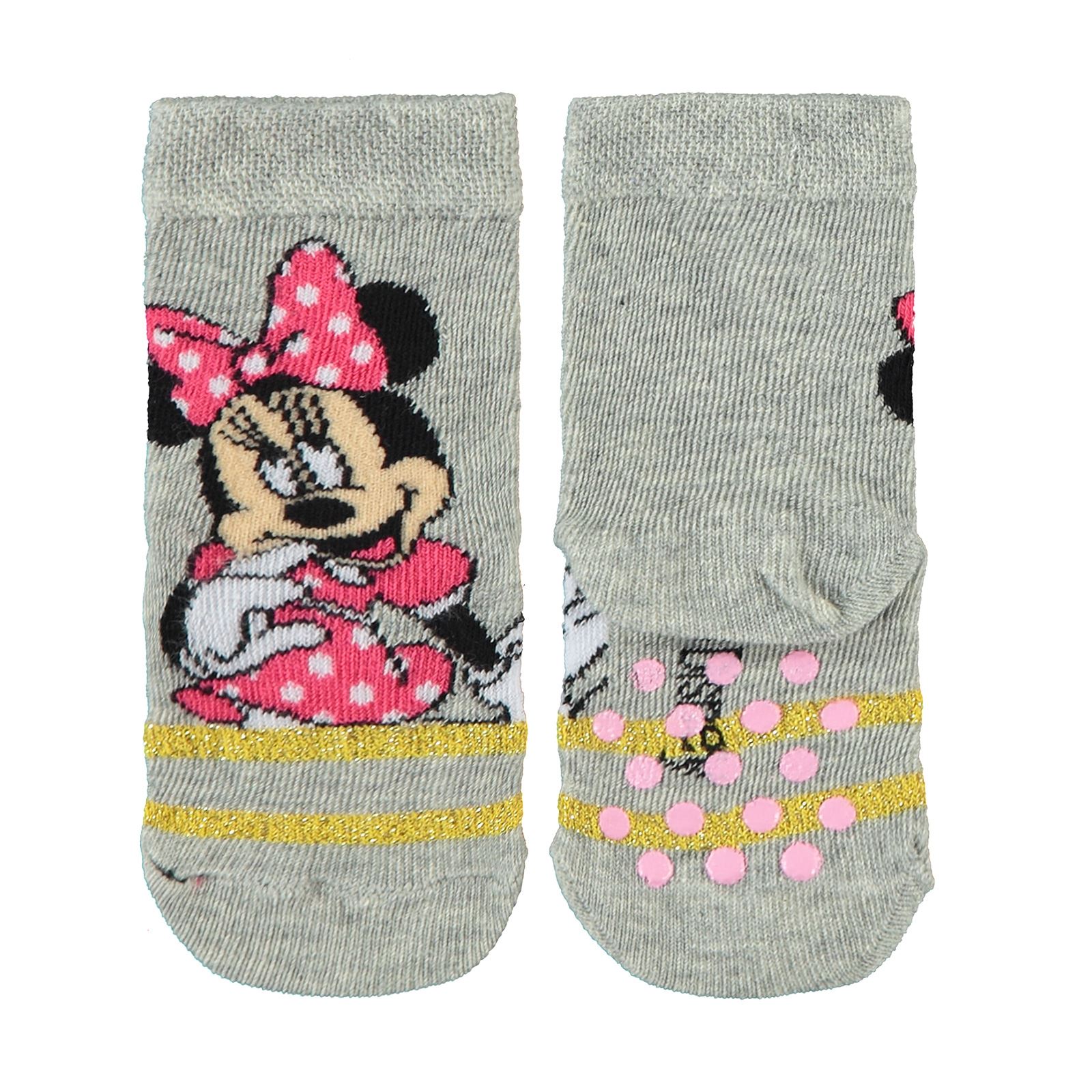 Minnie Mouse Kız Çocuk Patik Çorap 2-9 Yaş Gri