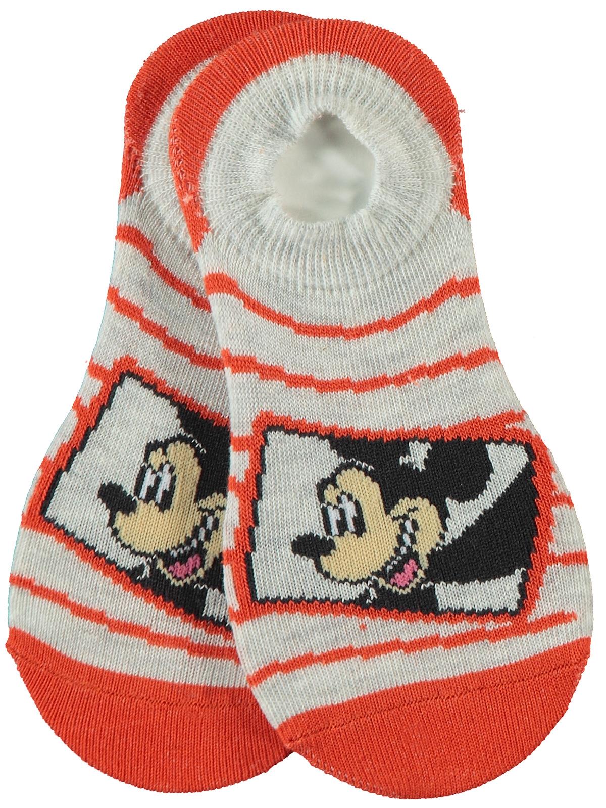 Mickey Mouse Erkek Çocuk Patik Çorap 5-11 Yaş Turuncu