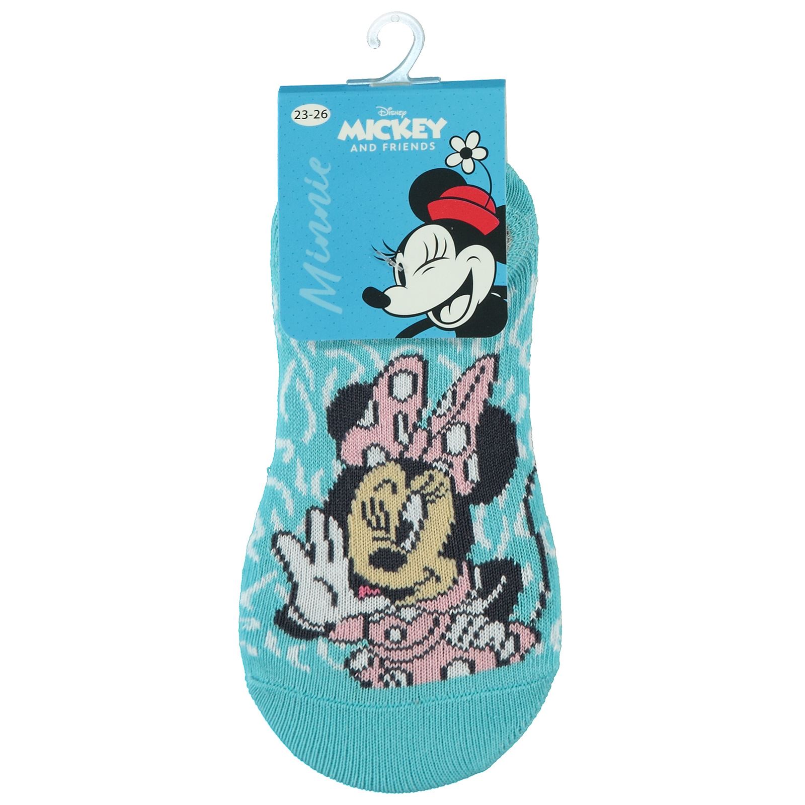 Minnie Mouse Kız Çocuk Patik Çorap 5-11 Yaş Turkuaz