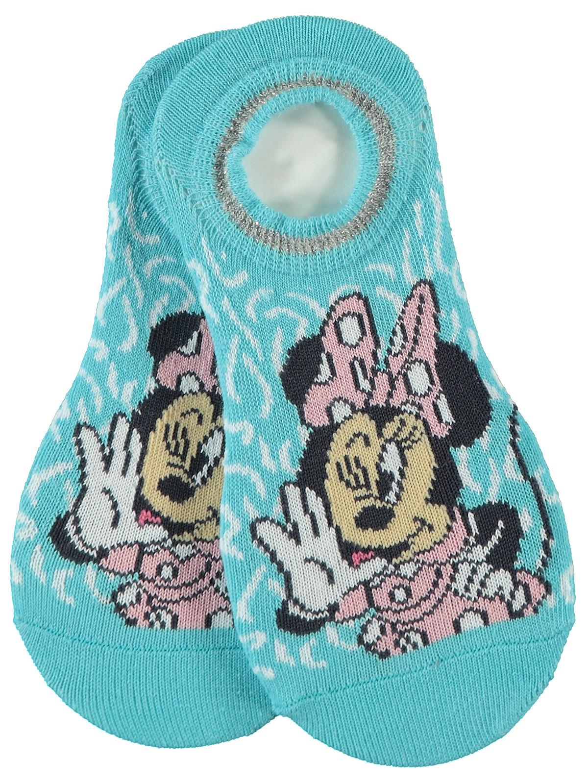 Minnie Mouse Kız Çocuk Patik Çorap 5-11 Yaş Turkuaz