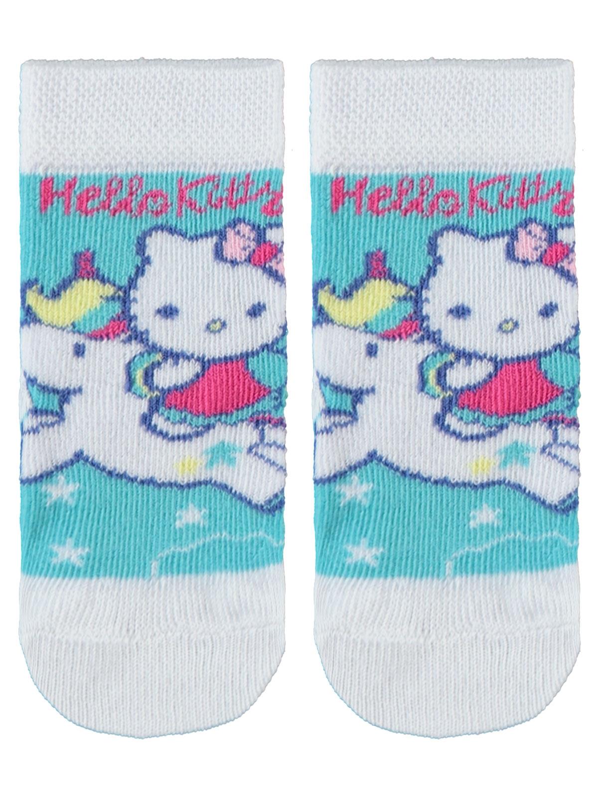 Hello Kitty Kız Bebek Havlu Çorap 0-3 Yaş Mavi
