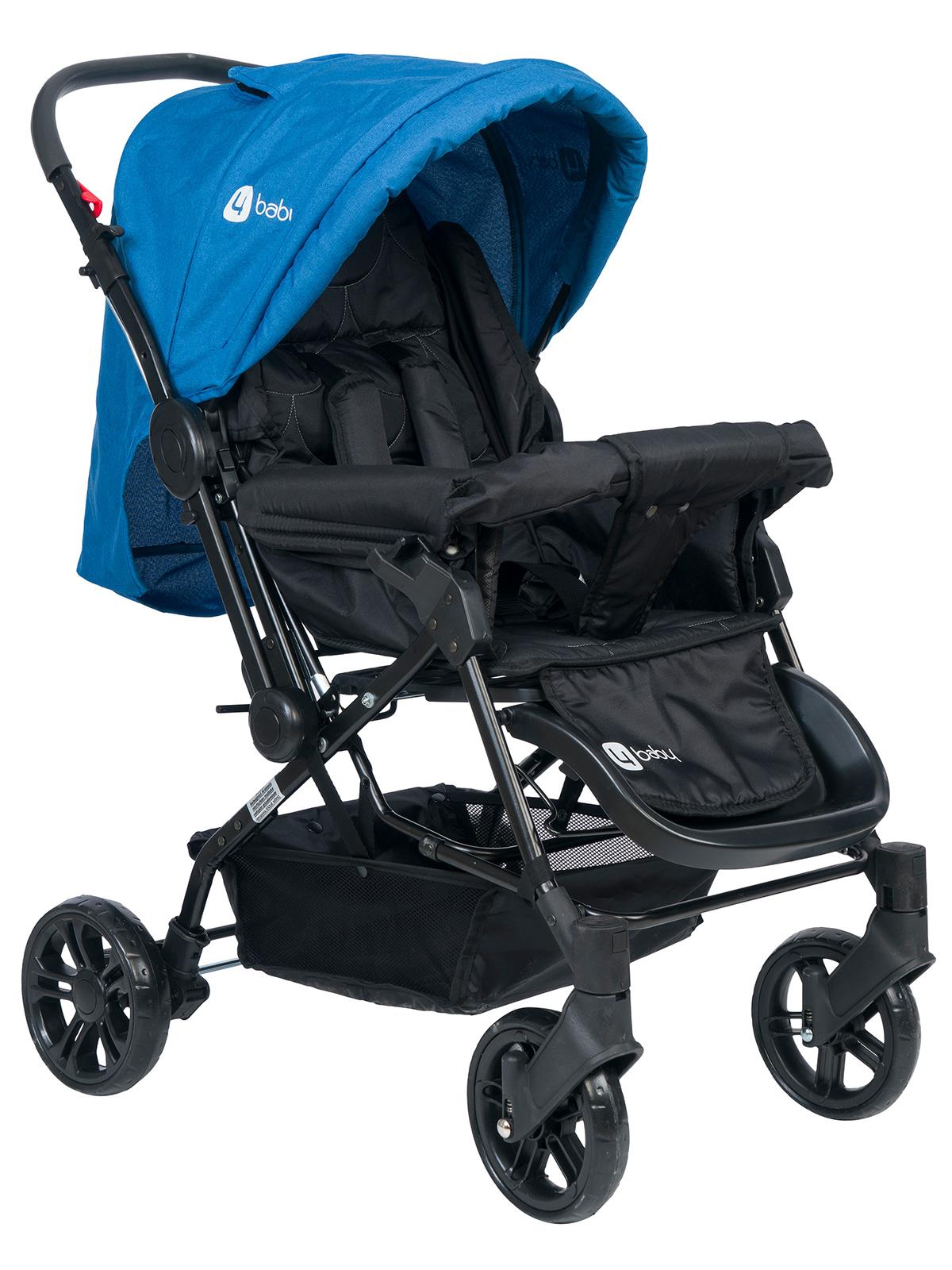 4 Baby Olympus Siyah Çift Yönlü Bebek Arabası Mavi