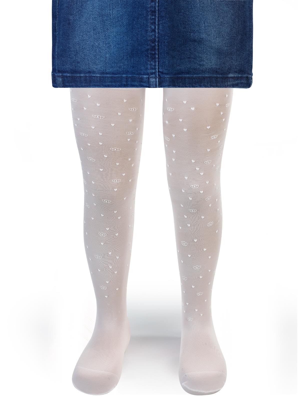 Katamino Kız Çocuk Külotlu Çorap 2-11 Yaş Beyaz