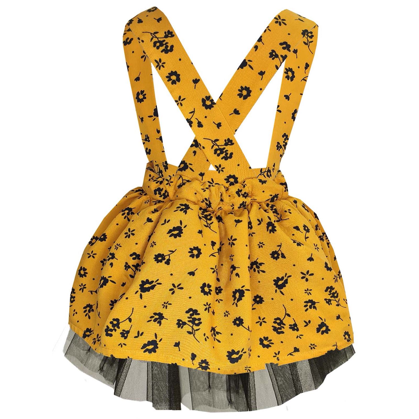 Shecco Babba Kız Çocuk Salopet Elbise 1-8 Yaş Sarı