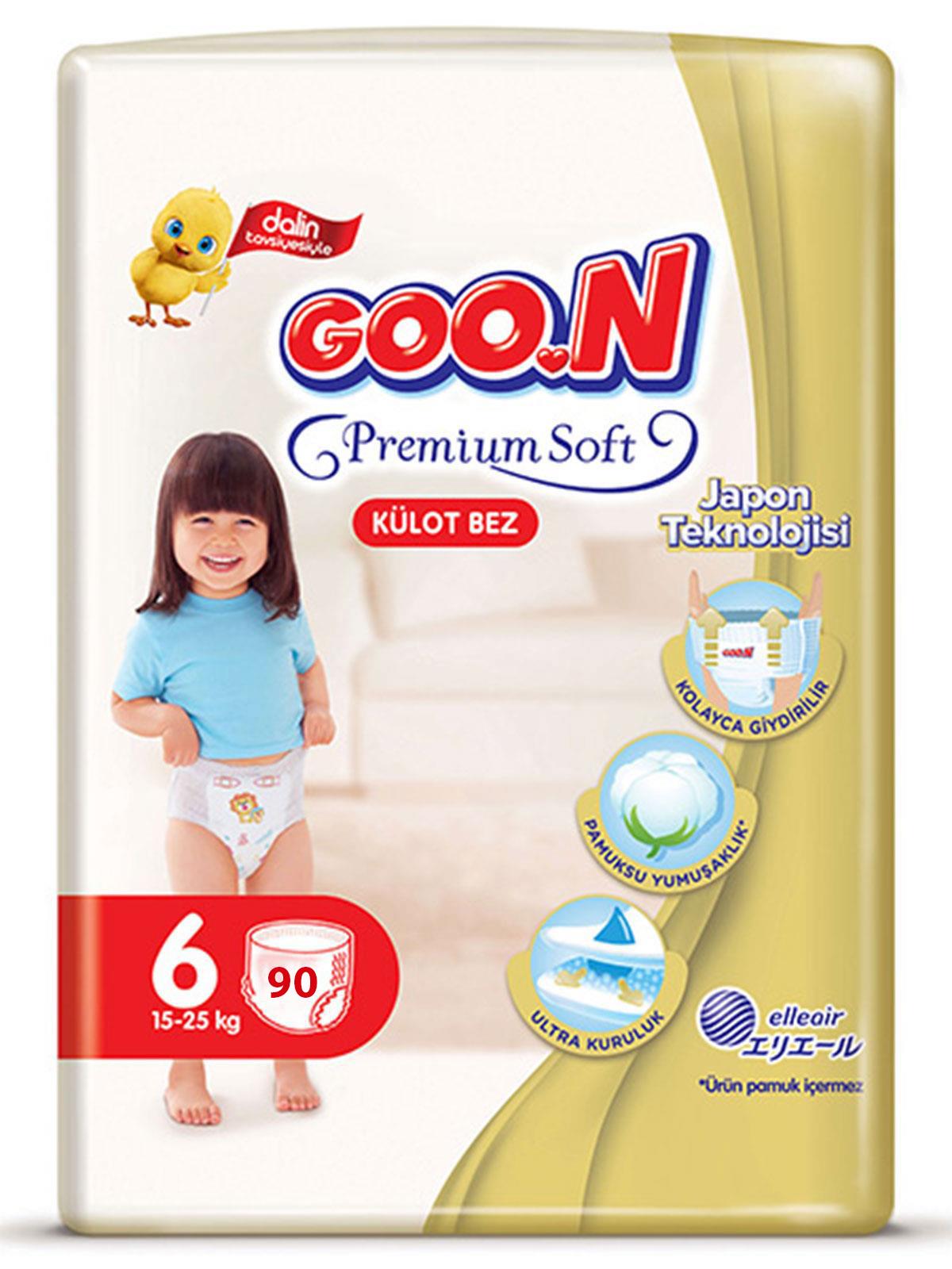 Goon Premium Soft Külot Bebek Bezi 6 Beden 90 Adet Aylık Fırsat Paketi