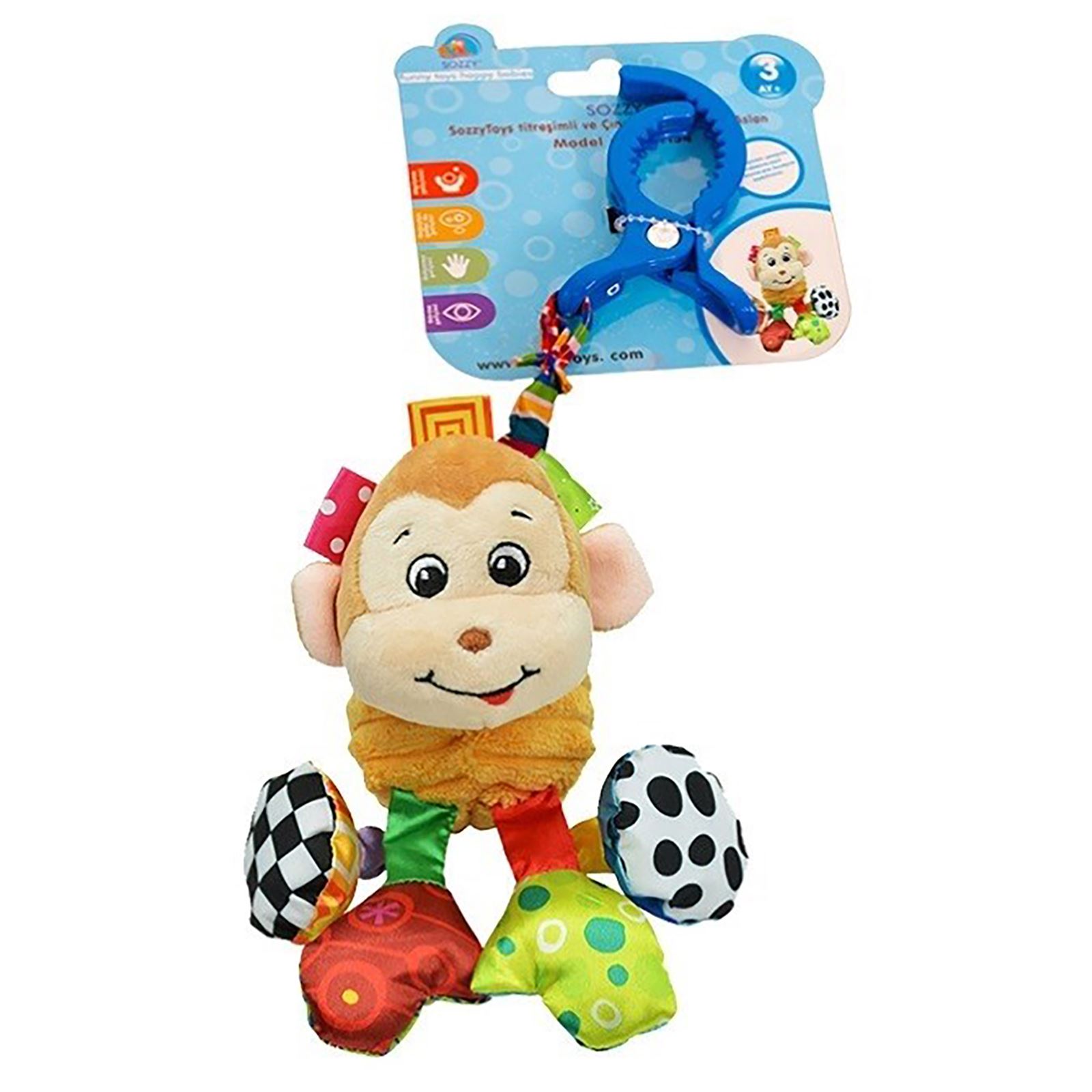 Sozzy Toys Titreşimli ve Çıngıraklı Hayvanlar Maymun