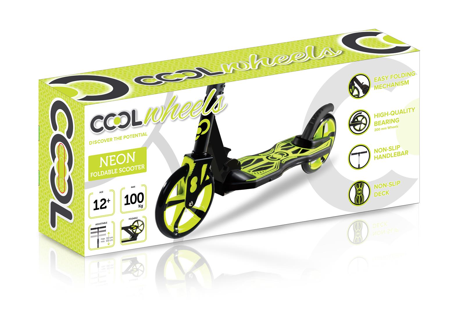 Cool Wheels Katlanabilir Scooter Neon Yeşil
