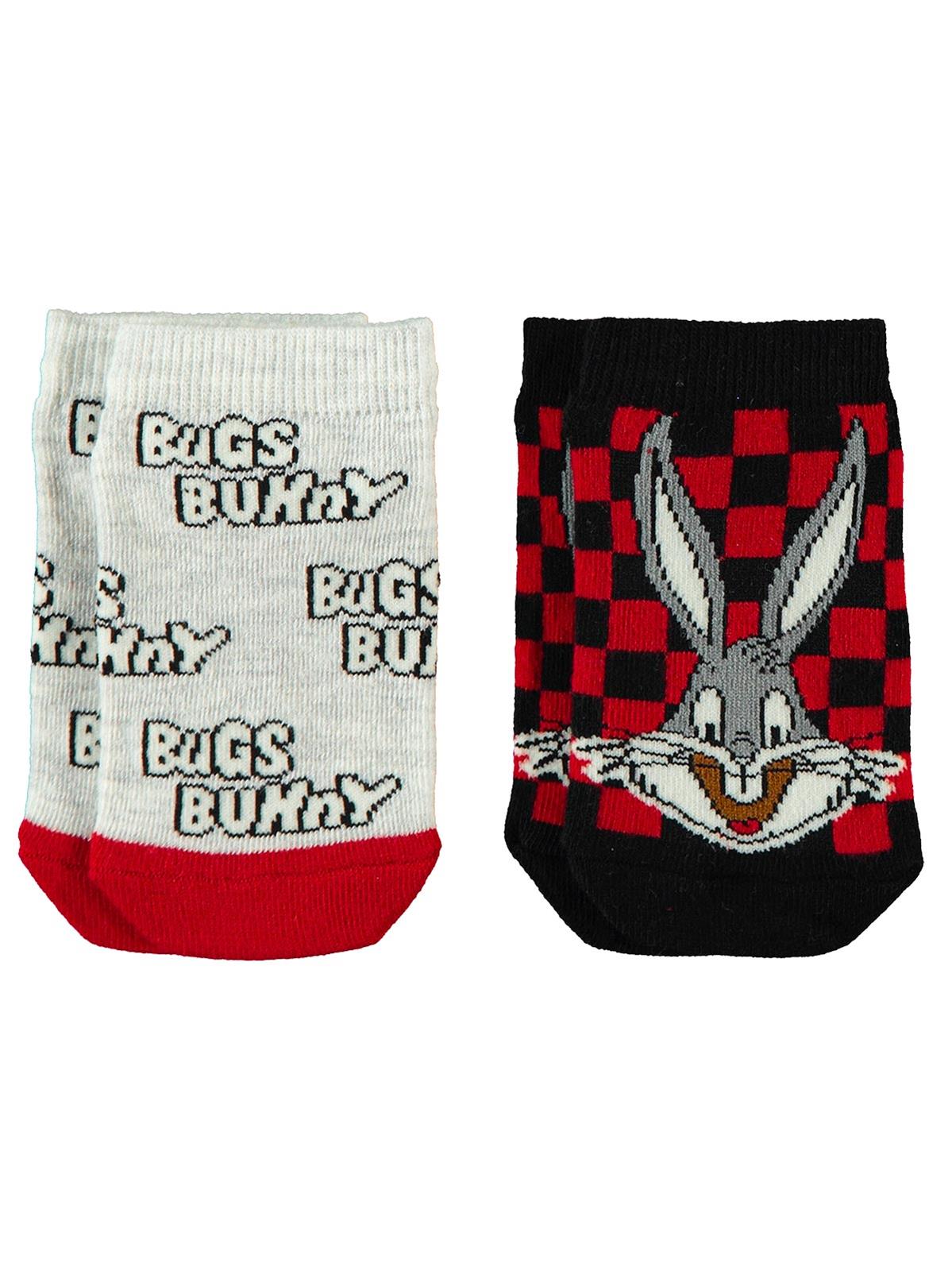 Bugs Bunny Erkek Çocuk 2'li Patik Çorap 3-11 Yaş Siyah