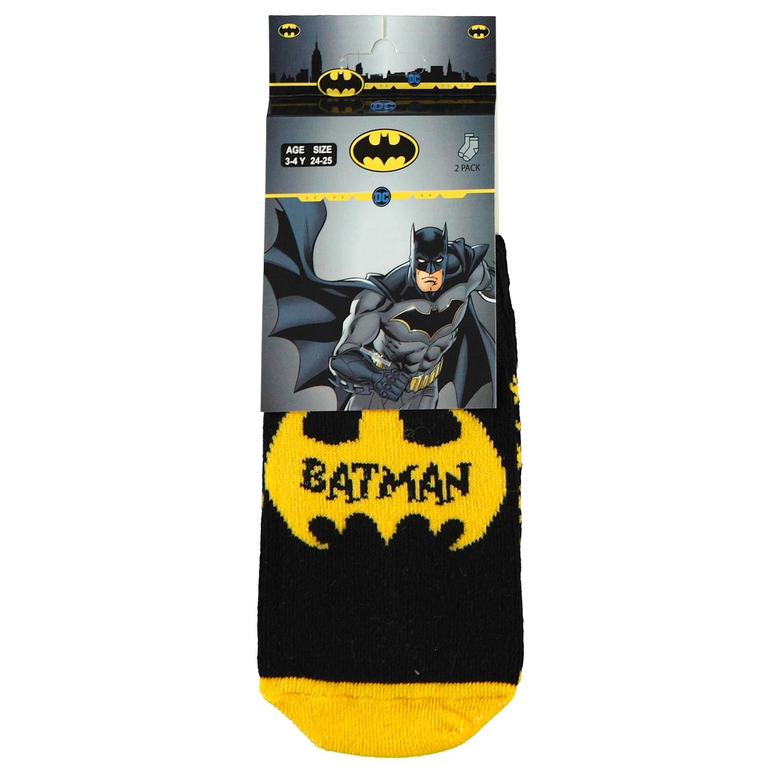 Batman Erkek Çocuk 2'li Patik Çorap Set 3-11 Yaş Siyah