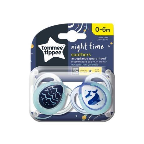 Tommee Tippee Night Time 2'li Ortodontik Silikon Emzik 0-6 Ay Mint Yeşil