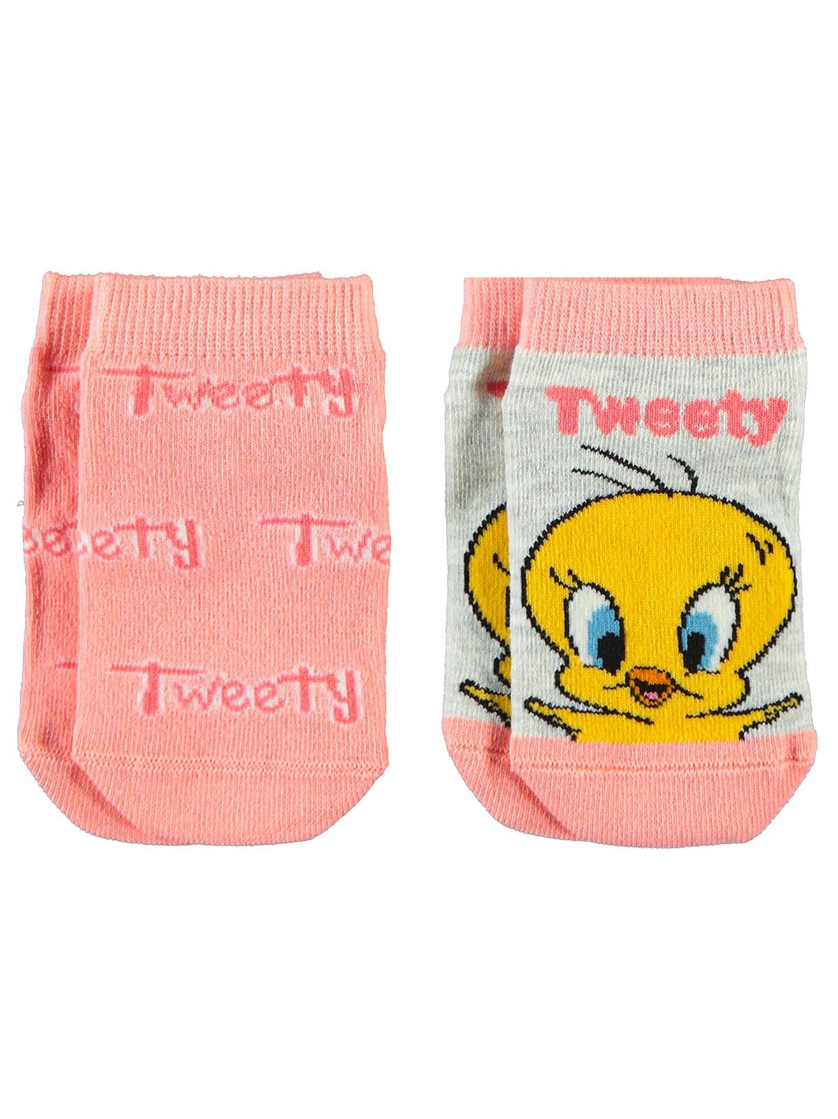 Tweety Kız Çocuk 2'li Patik Çorap 3-11 Yaş Pudra