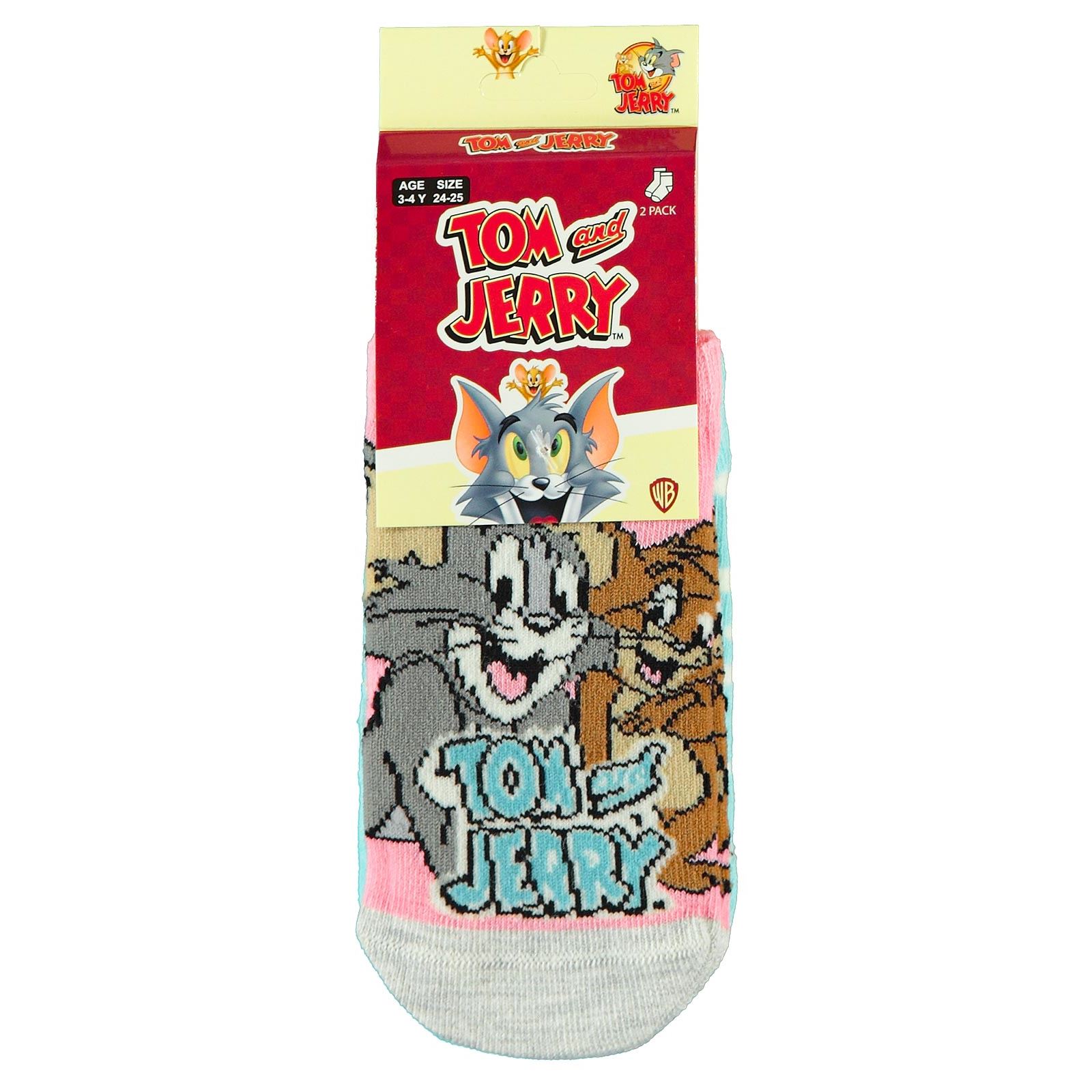 Tom And Jerry Kız Çocuk 2'li Patik Çorap 3-11 Yaş  Pembe