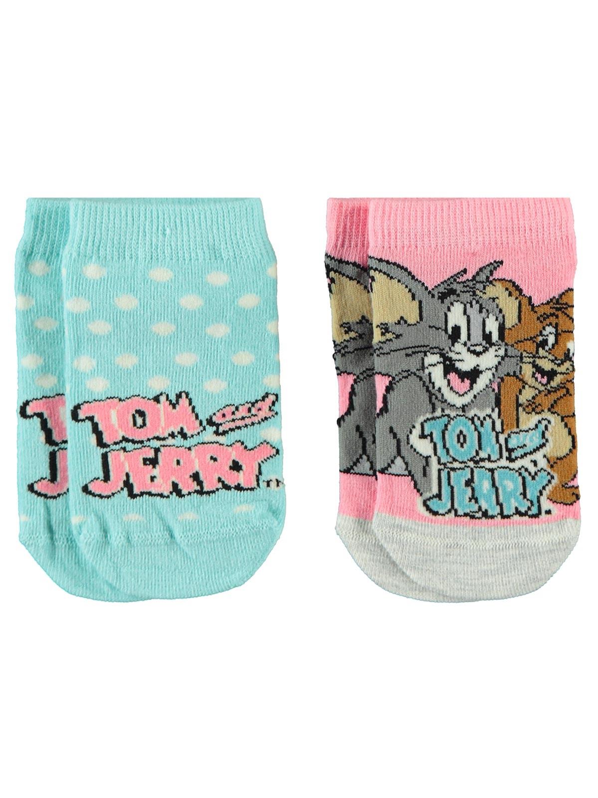 Tom And Jerry Kız Çocuk 2'li Patik Çorap 3-11 Yaş  Pembe