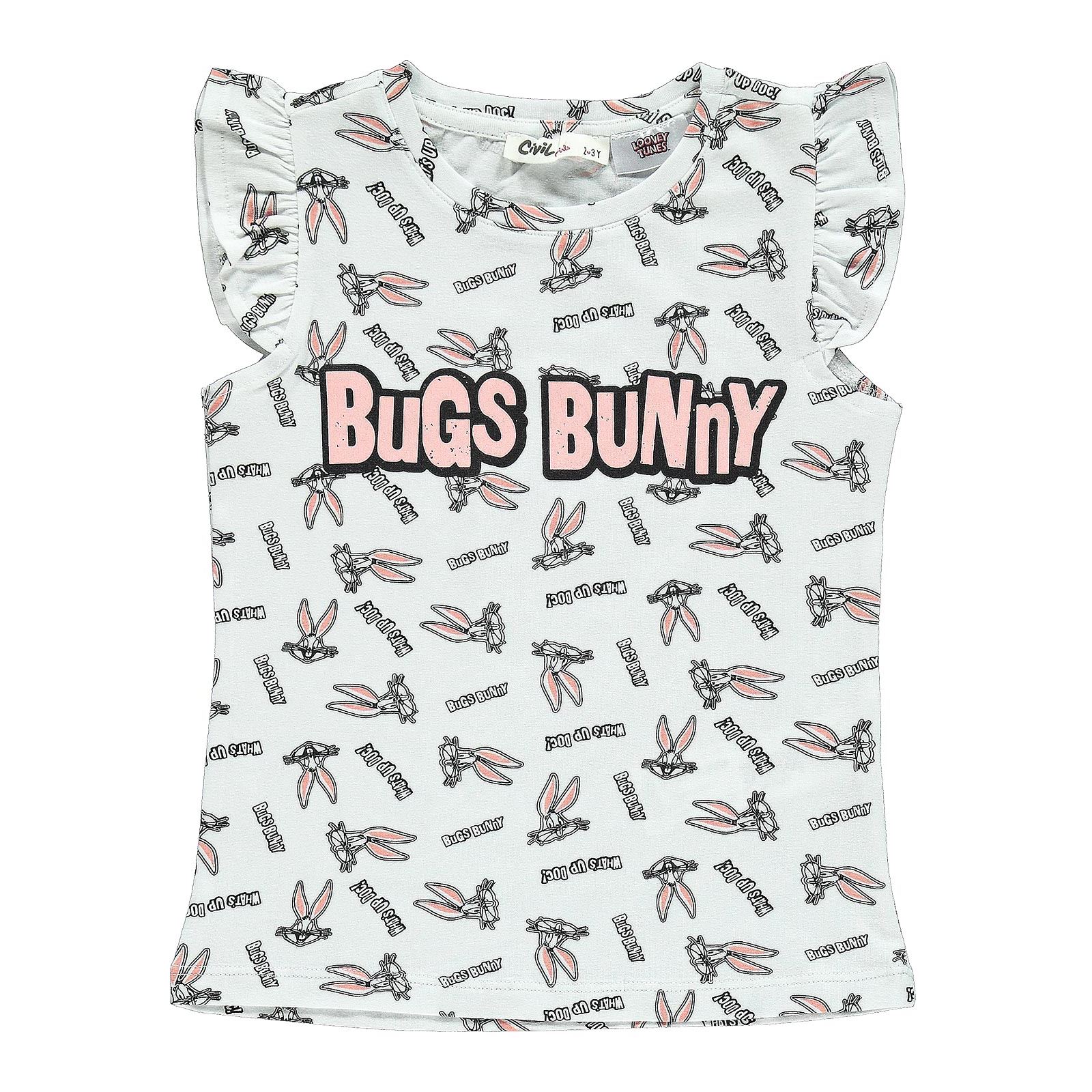 Bugs Bunny Kız Çocuk Taytlı Takım 2-5 Yaş Beyaz