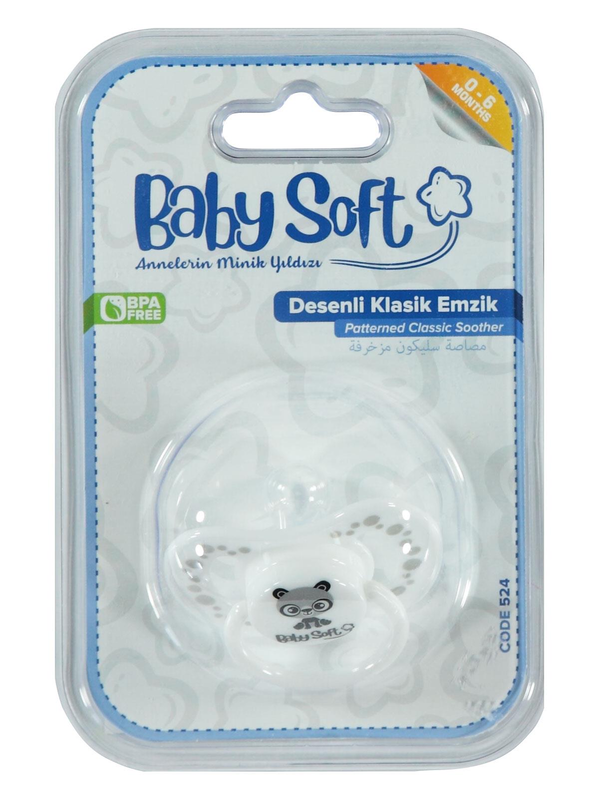 Baby Soft Desenli Klasik Emzik 0-6 Ay Beyaz