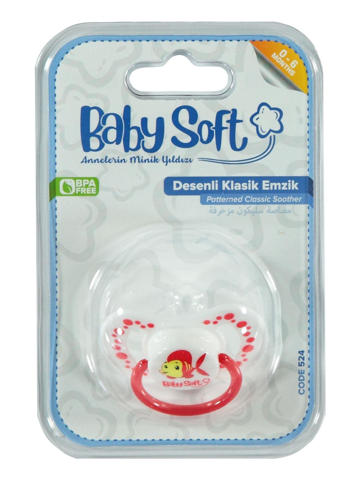 Baby Soft Desenli Klasik Emzik 0-6 Ay Kırmızı
