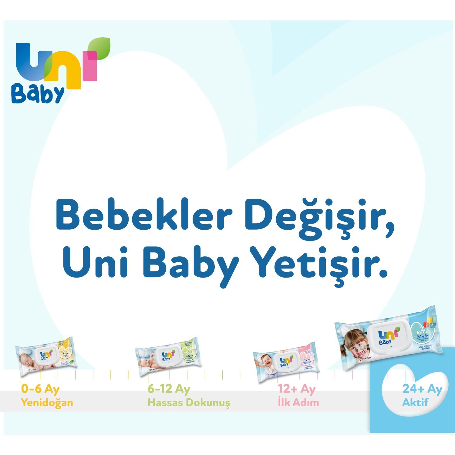 Uni Baby Aktif 3'lü Islak Mendil 156 Yaprak