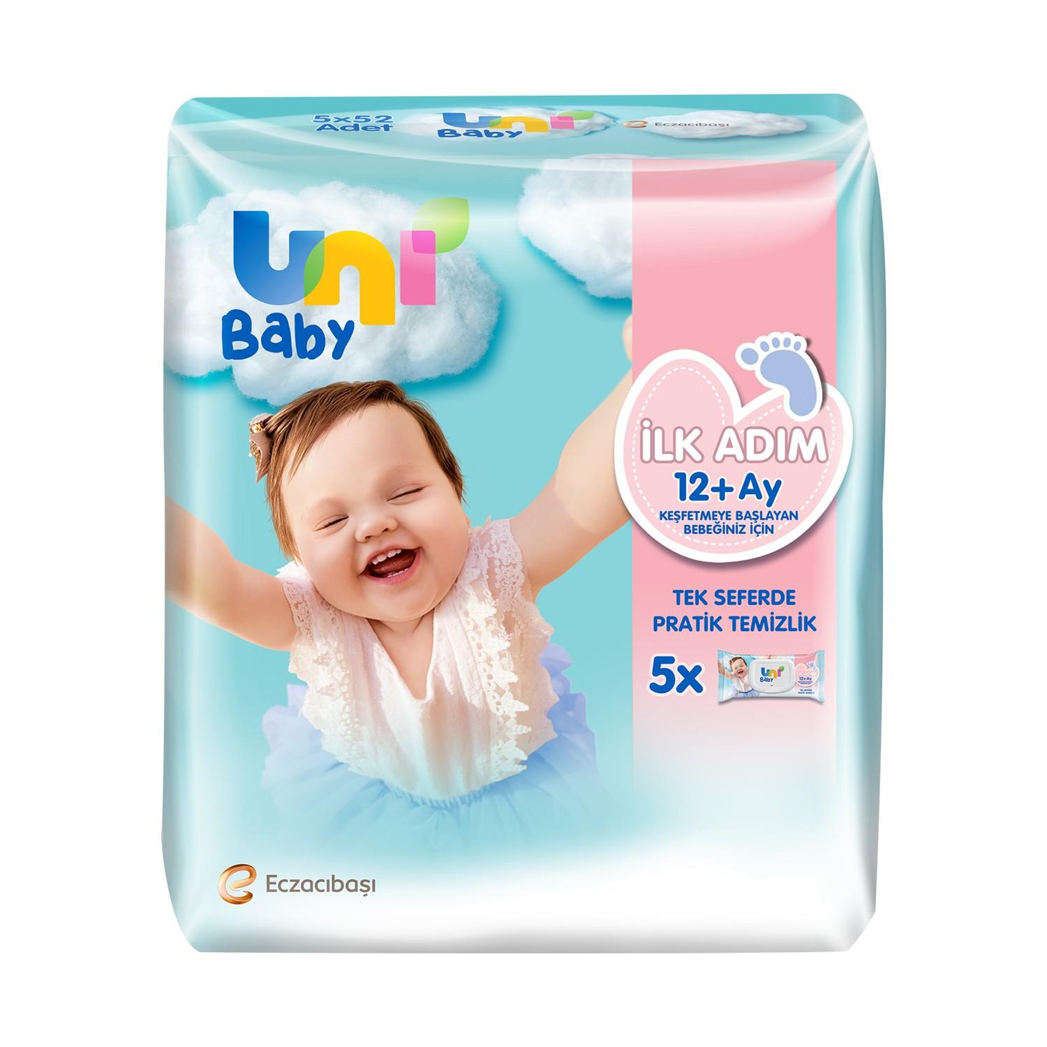 Uni Baby İlk Adım Islak Mendil 5x52 Li
