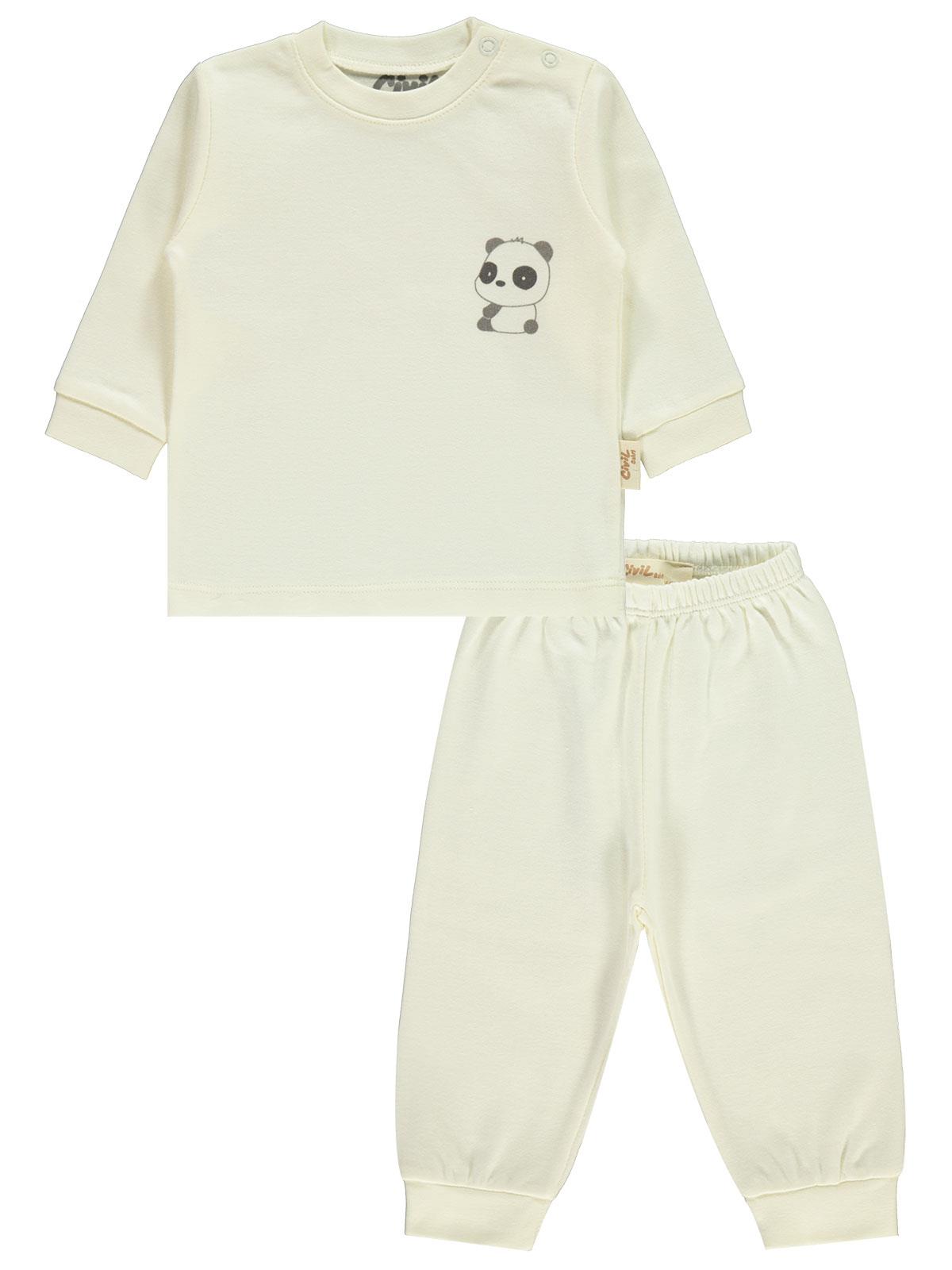 Civil Baby Organik Pijama Takımı 3-12 Ay Ekru